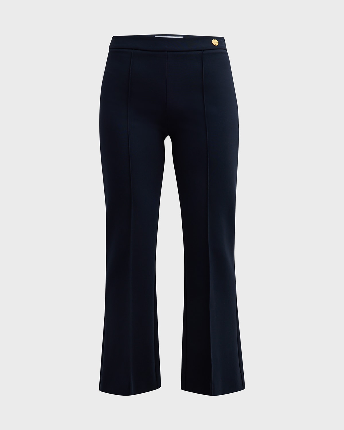 Lola Cropped Pintuck Flare-Leg Pants