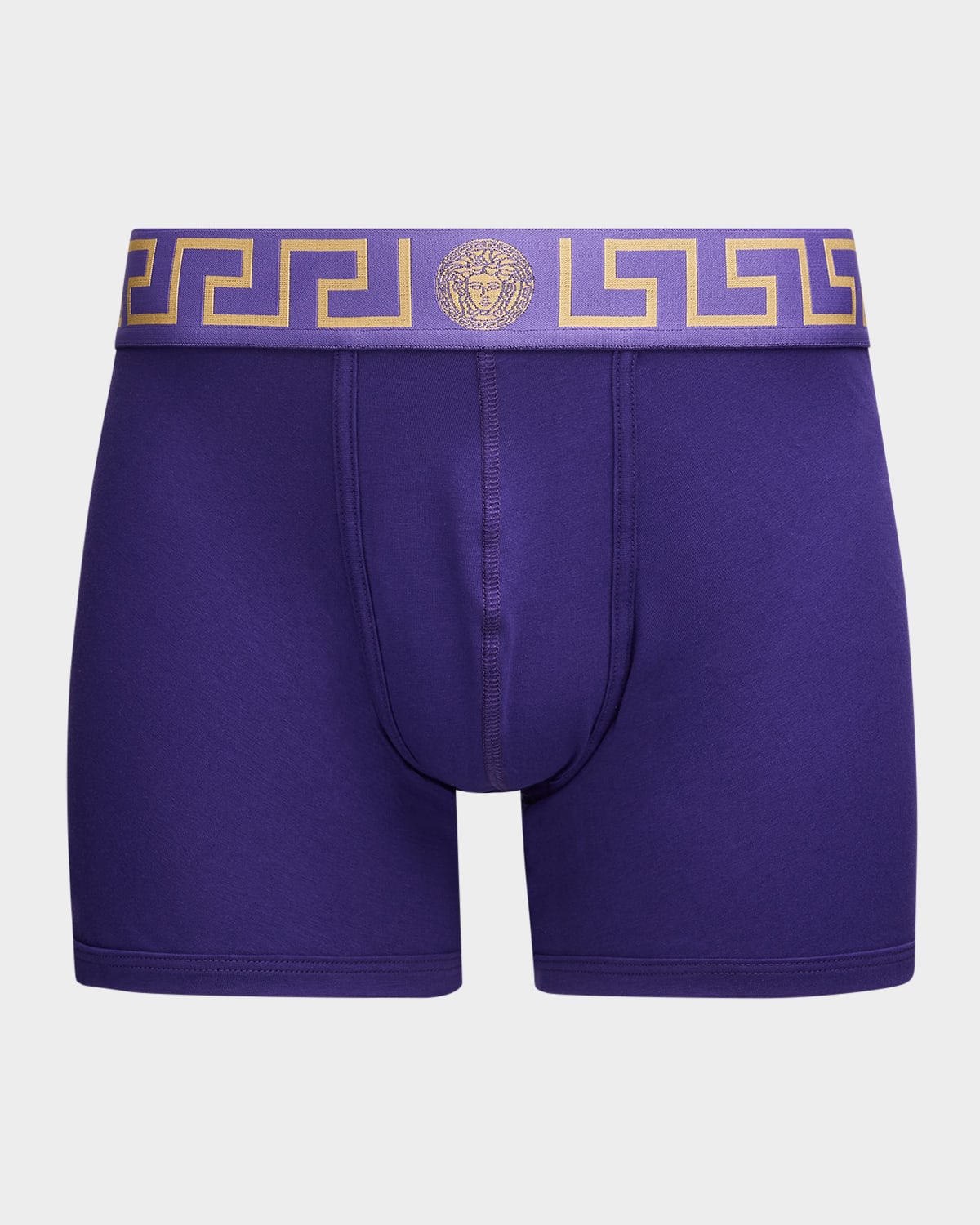 Versace Greek Key Jersey Boxer Briefs In Purple