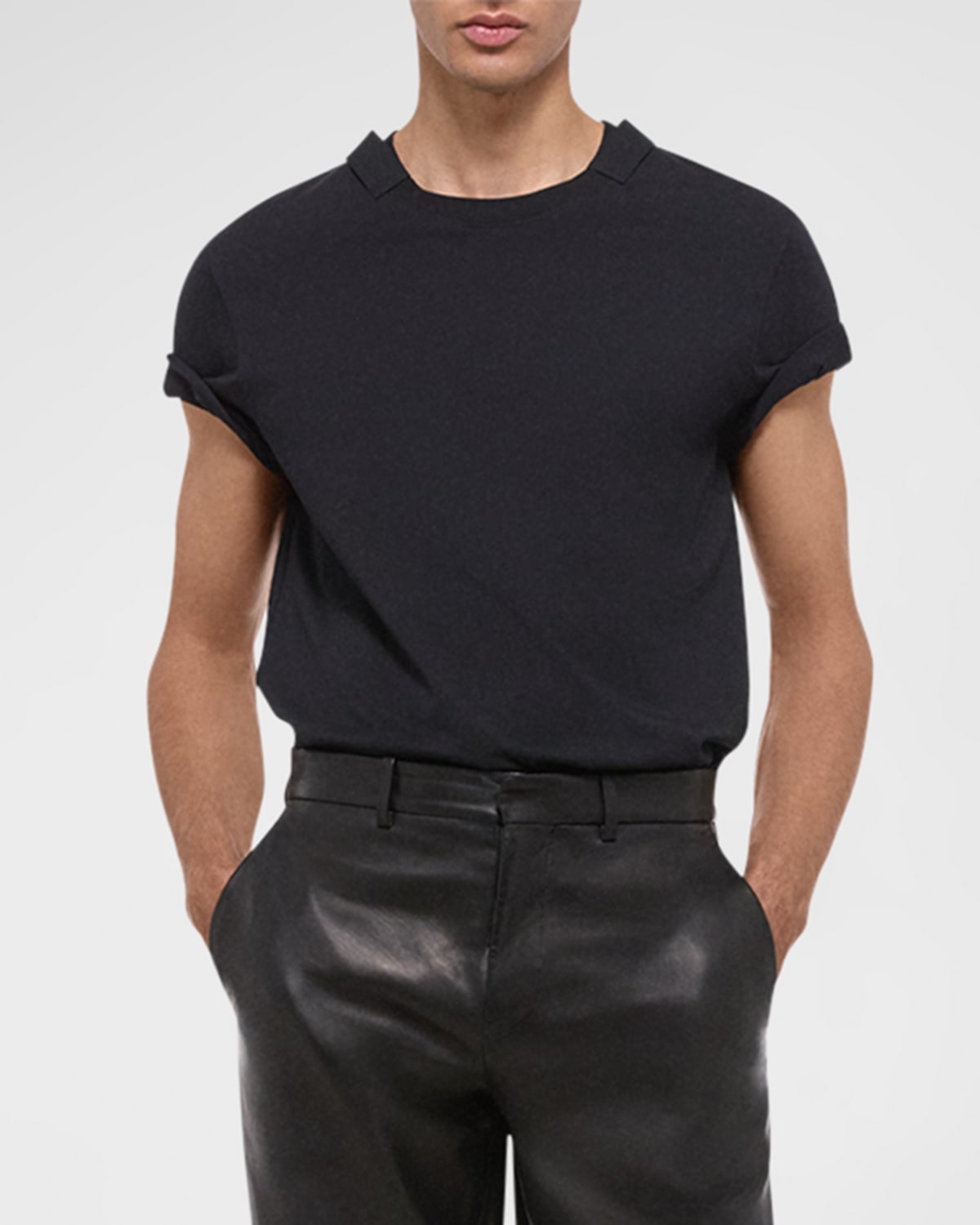 Helmut Lang Men's Cotton Strap T-shirt In Black