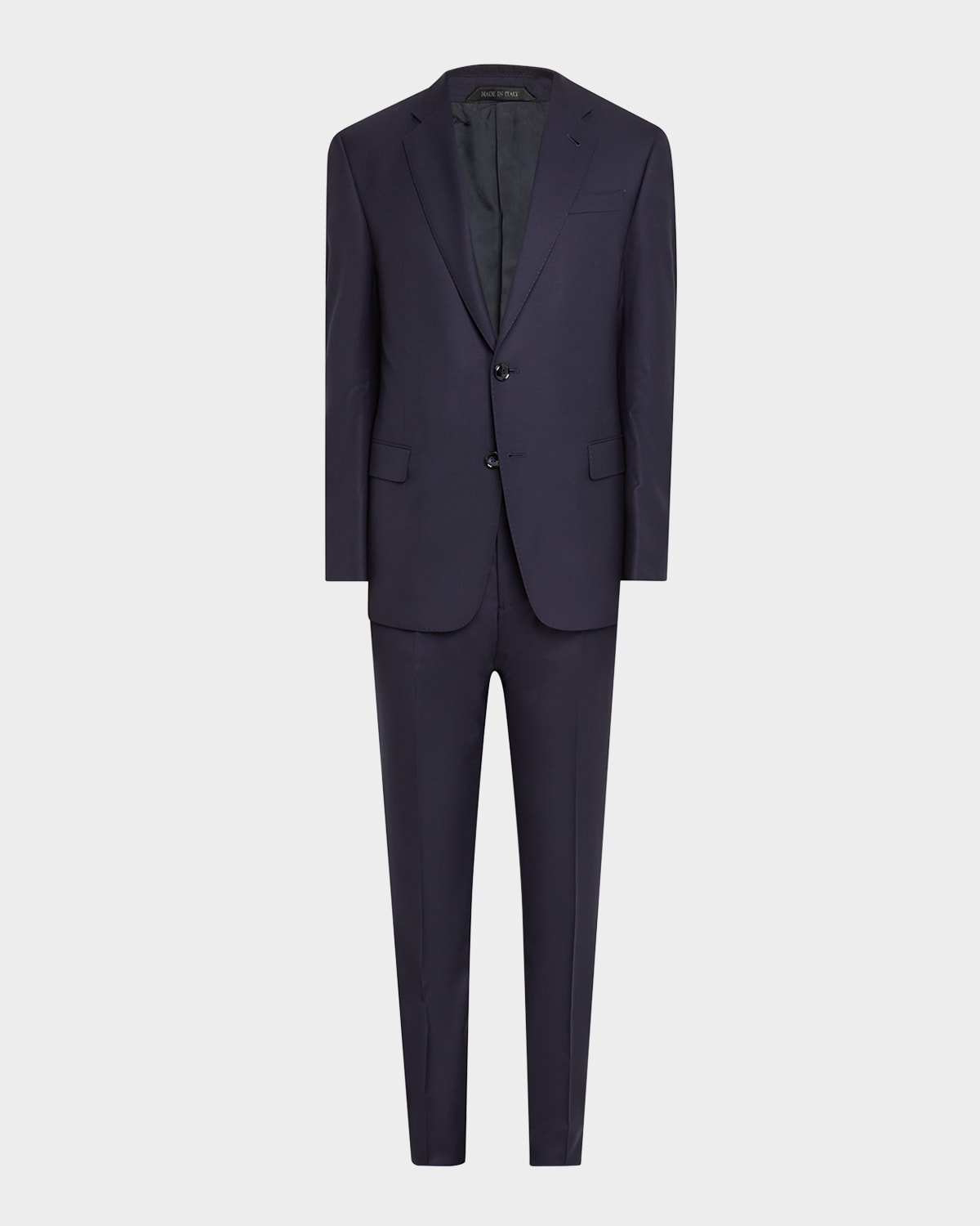 Shop Giorgio Armani Men's Solid Wool Suit In Solid Medium Blue