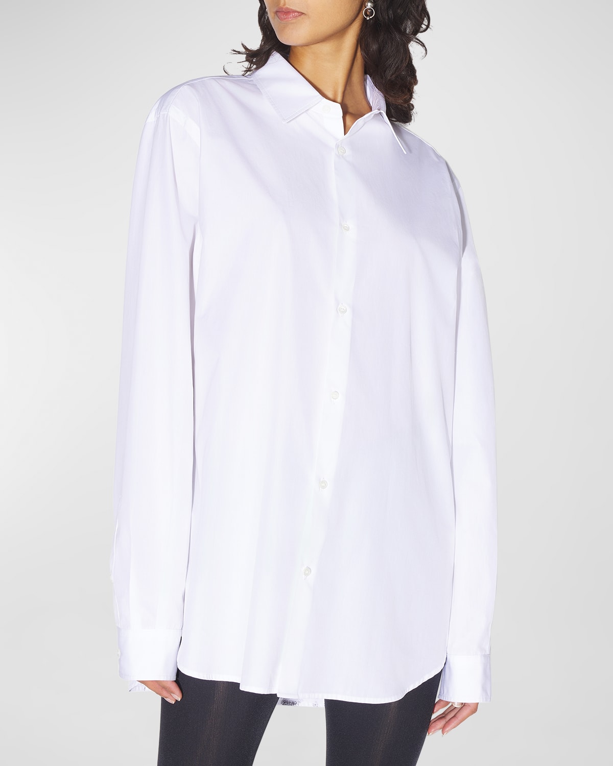 Shop Jean Paul Gaultier Cage Corset Trompe Loeil Print Collared Popeline Shirt In Whiteblack