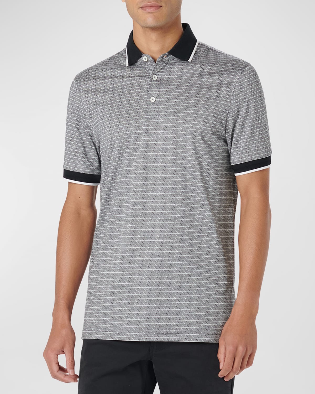 Men's Printed Cotton Polo Shirt