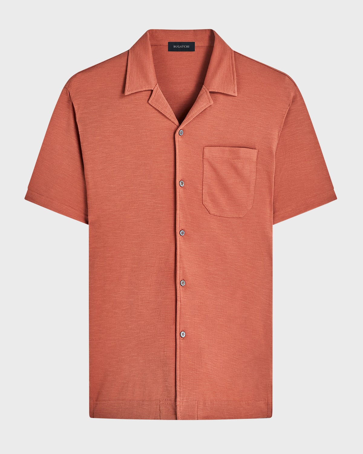Bugatchi Knit Camp Shirt In Sienna