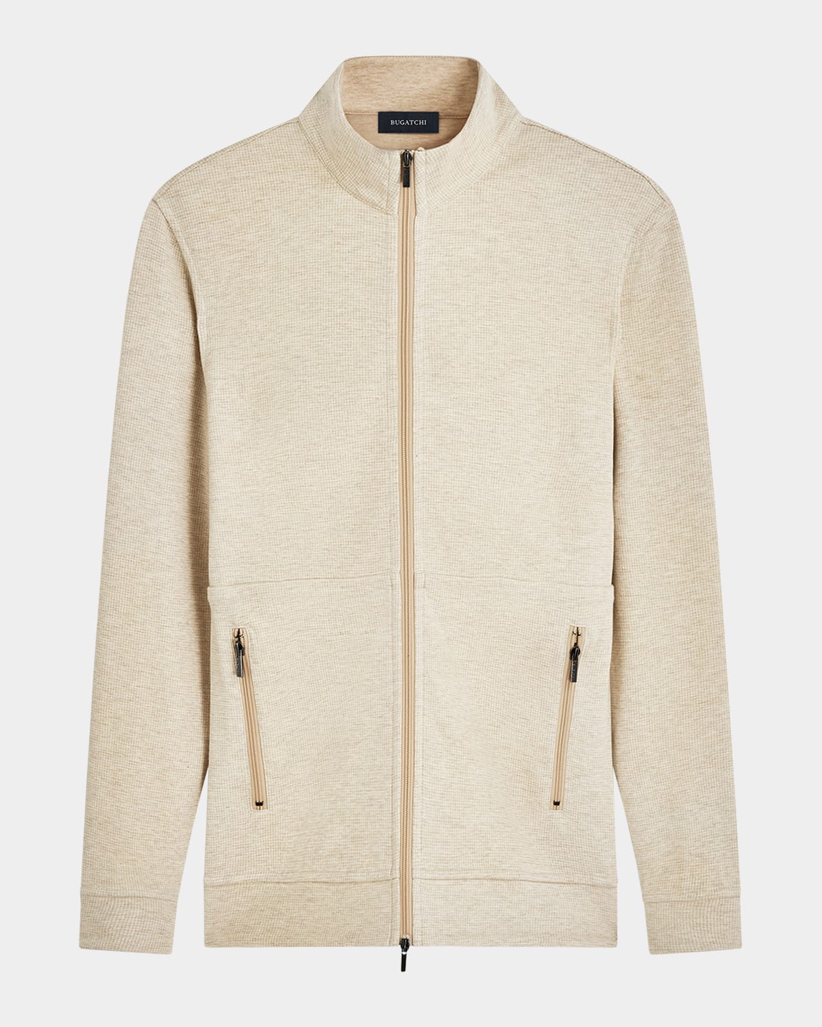 Bugatchi Reversible Knit Jacket In Sand