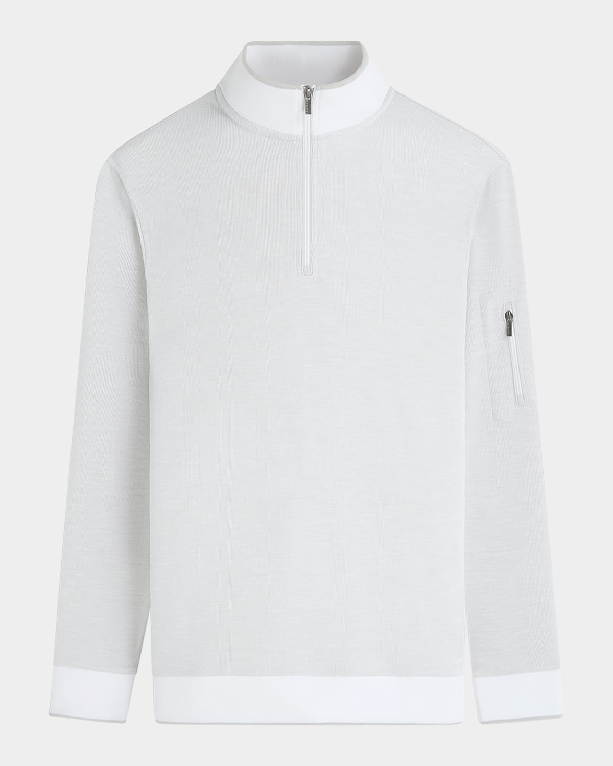 Bugatchi Men's Knit Quarter-zip Sweater In White