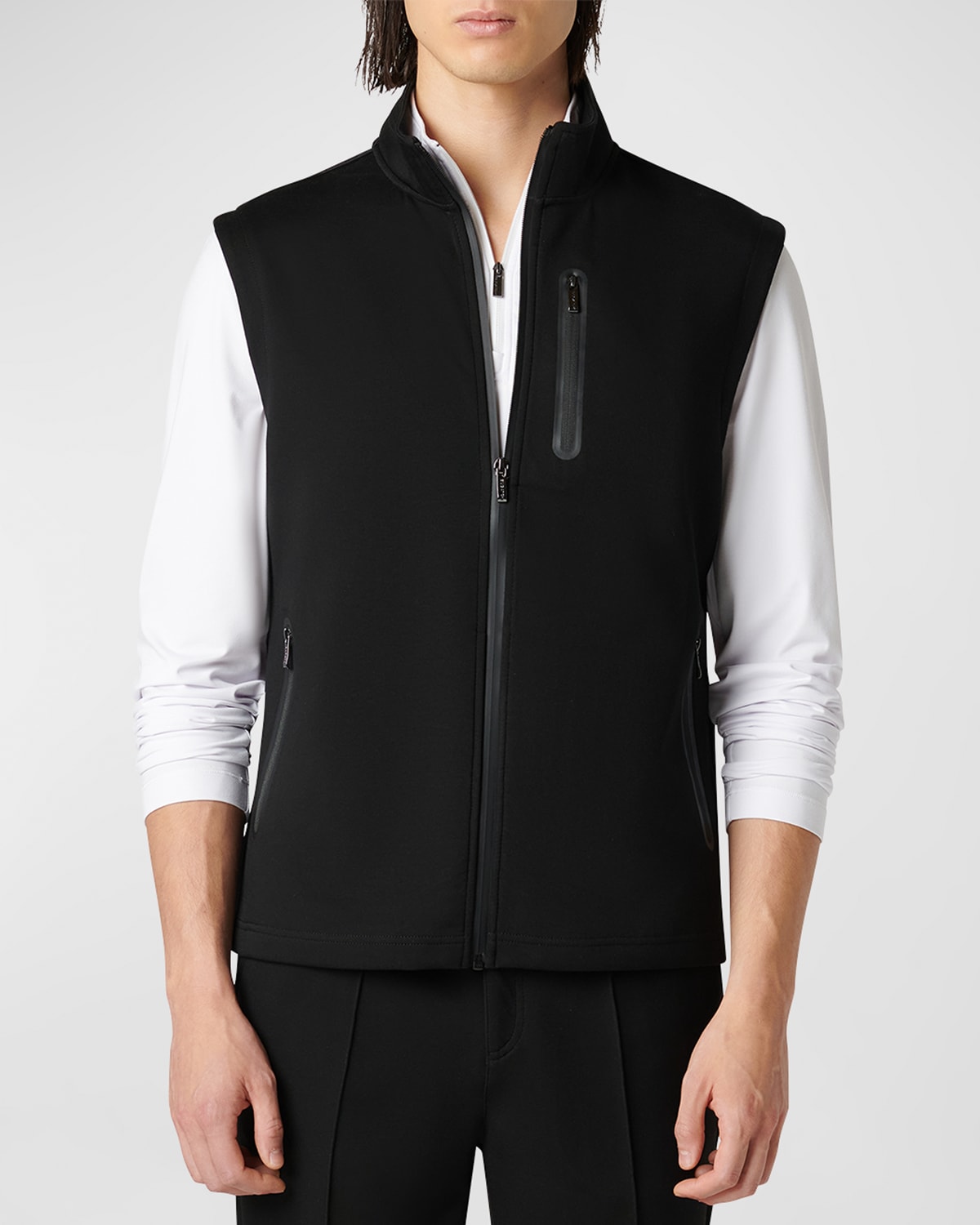 Bugatchi Men's Zip Knit Vest In Black
