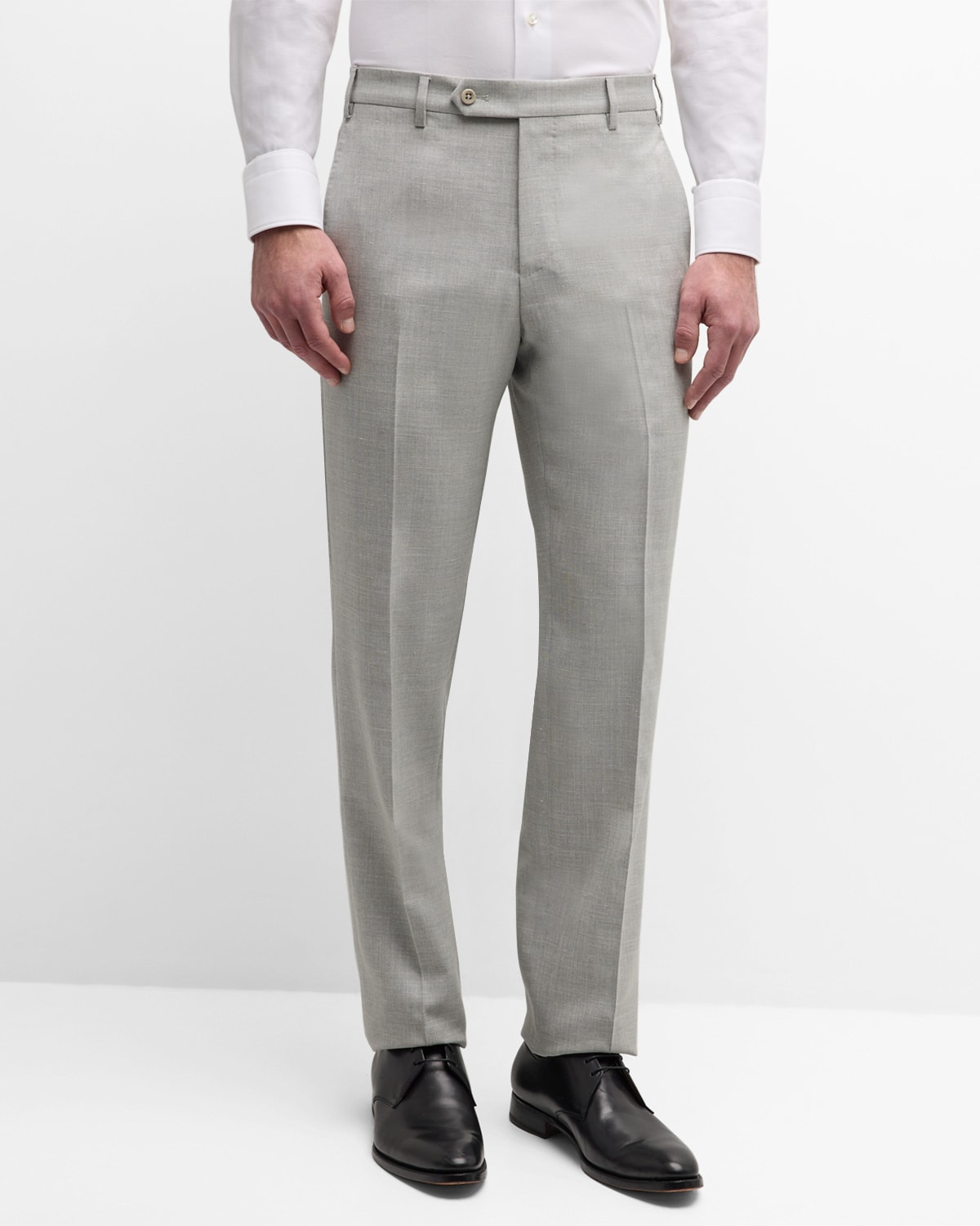 Shop Zanella Men's Devon Super 120s Blend Trousers In Light Grey 1