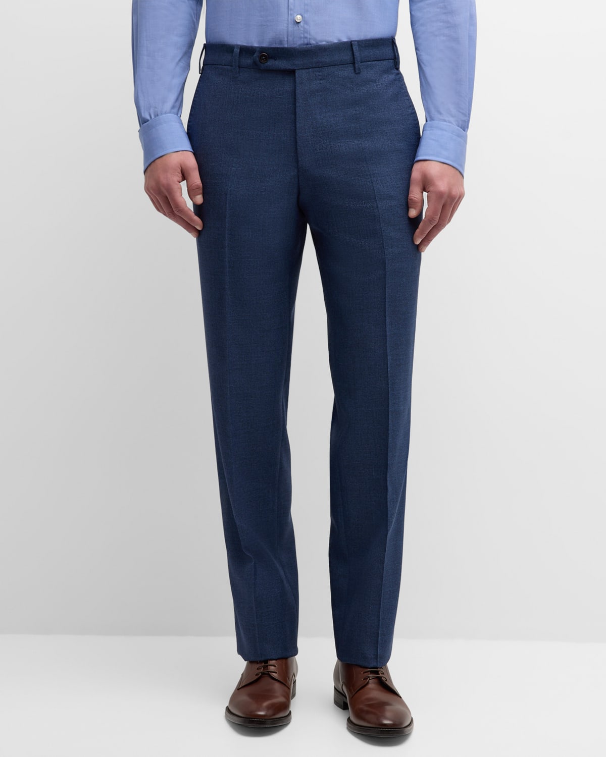 Shop Zanella Men's Devon Super 120s Blend Trousers In Med Blue 0