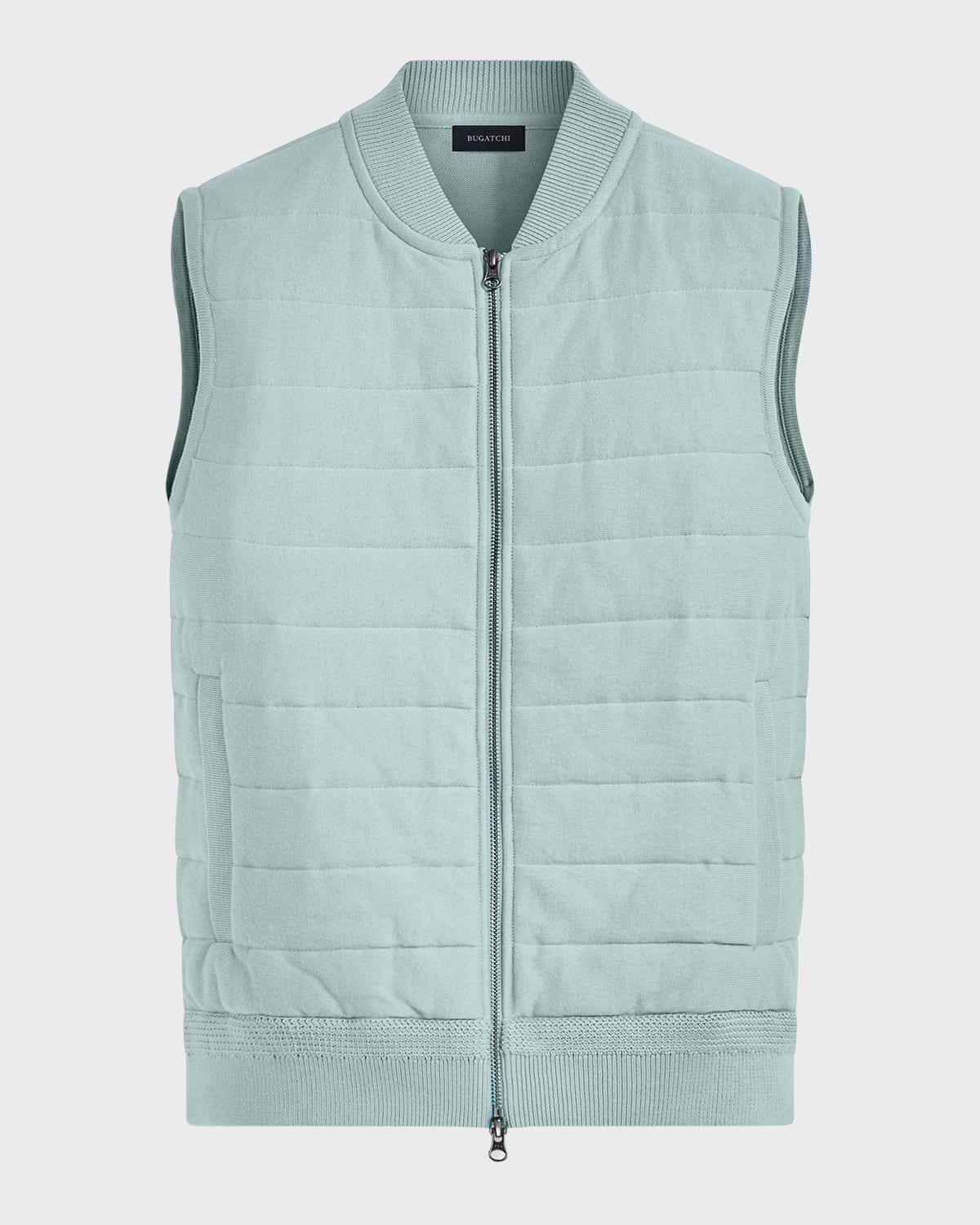 Shop Bugatchi Men's Cotton Full-zip Sweater Vest In Seafoam