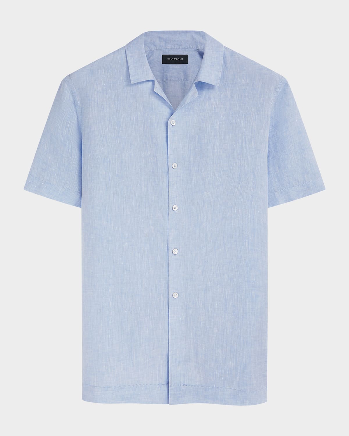 Bugatchi Men's Camp Linen Short-sleeve Shirt In Sky