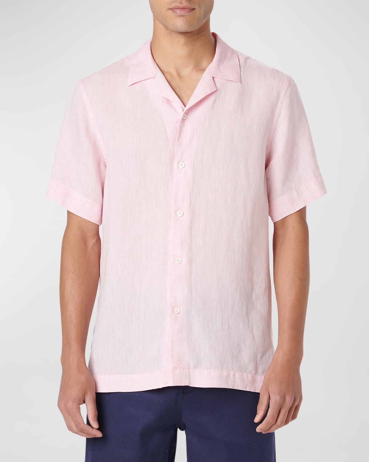 Shop Bugatchi Men's Linen Camp Shirt In Pink