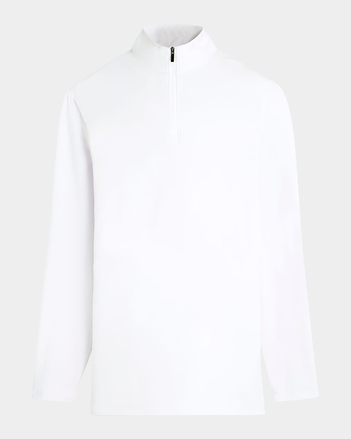 Bugatchi Quarter Zip Performance Pullover In White
