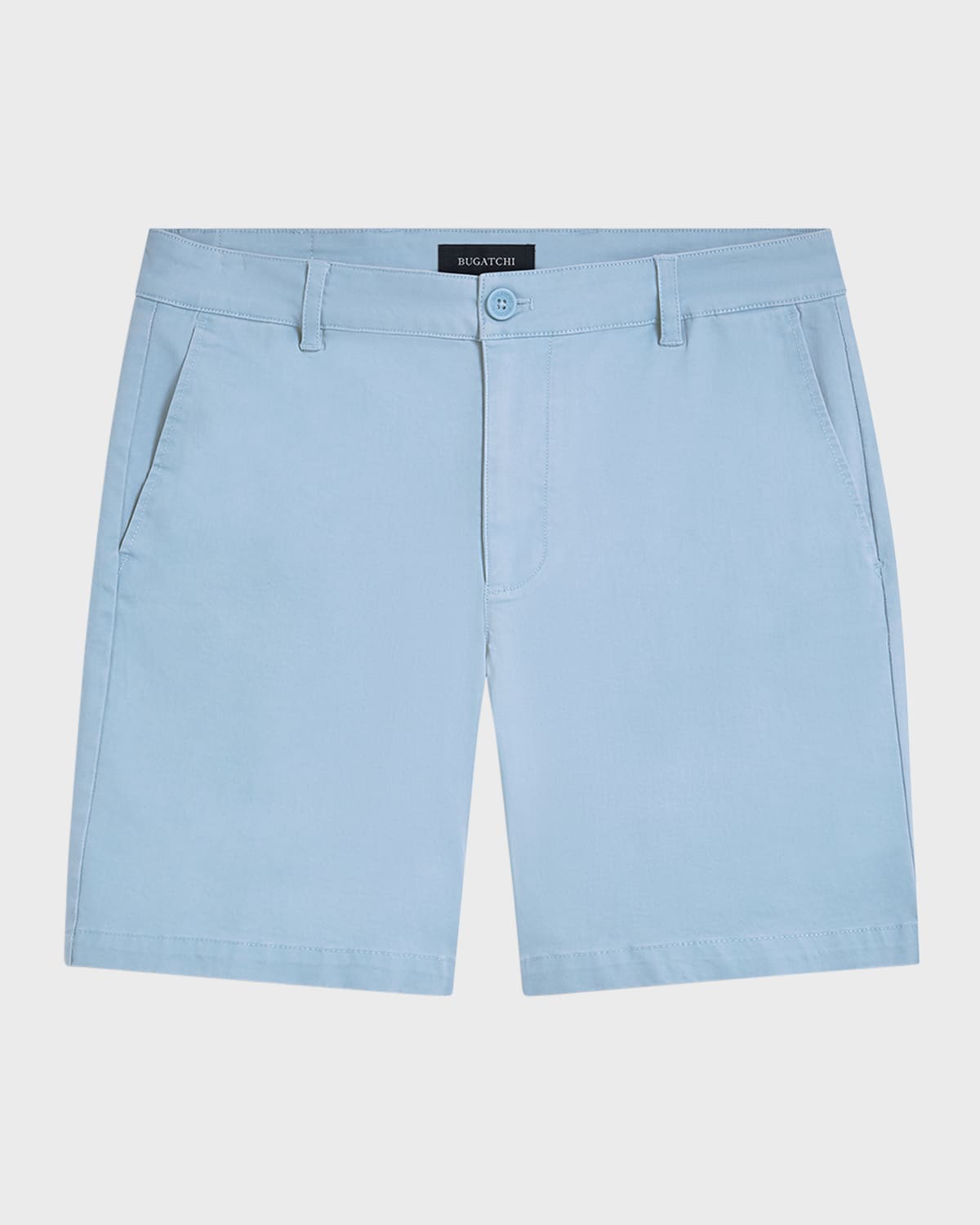 Bugatchi Theo Flat Front Stretch Chino Shorts In Air Blue