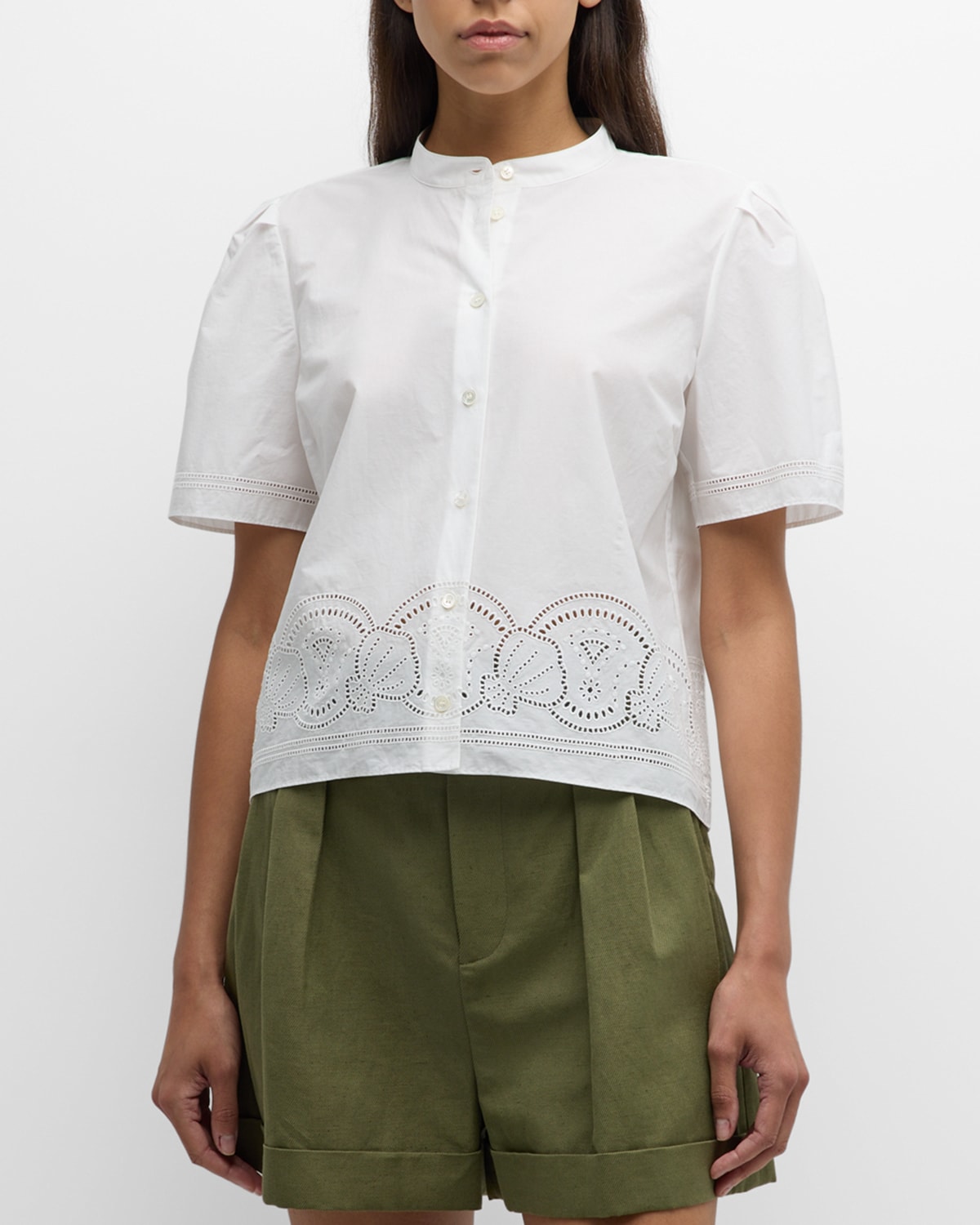 Shop Frame Embroidered Short-sleeve Shirt In White