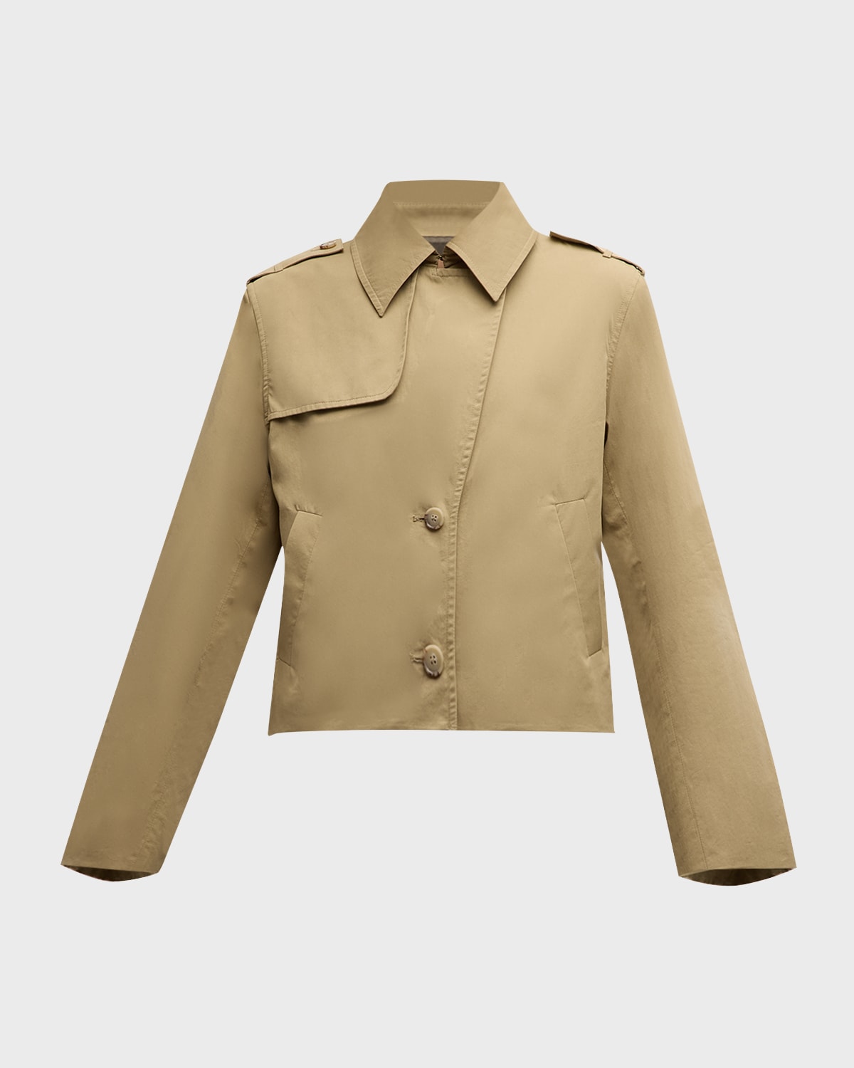 Shop Frame Short Trench Jacket In Khaki