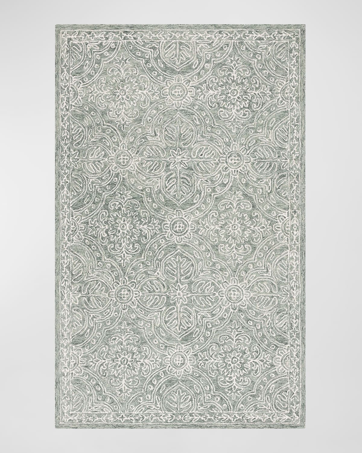 Ralph Lauren Etienne Hand-tufted Rug, 5' X 8' In Sage, Ivory