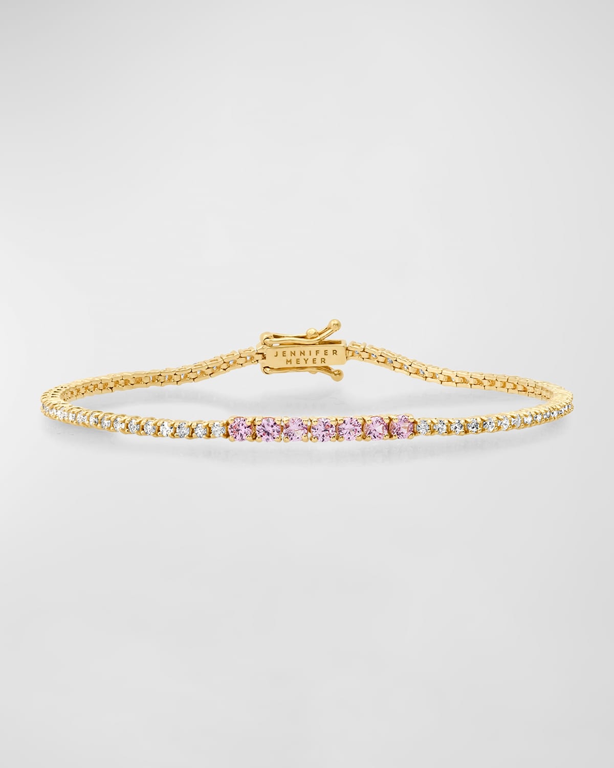 18k Yellow Gold Pink Sapphire and Diamond Bracelet