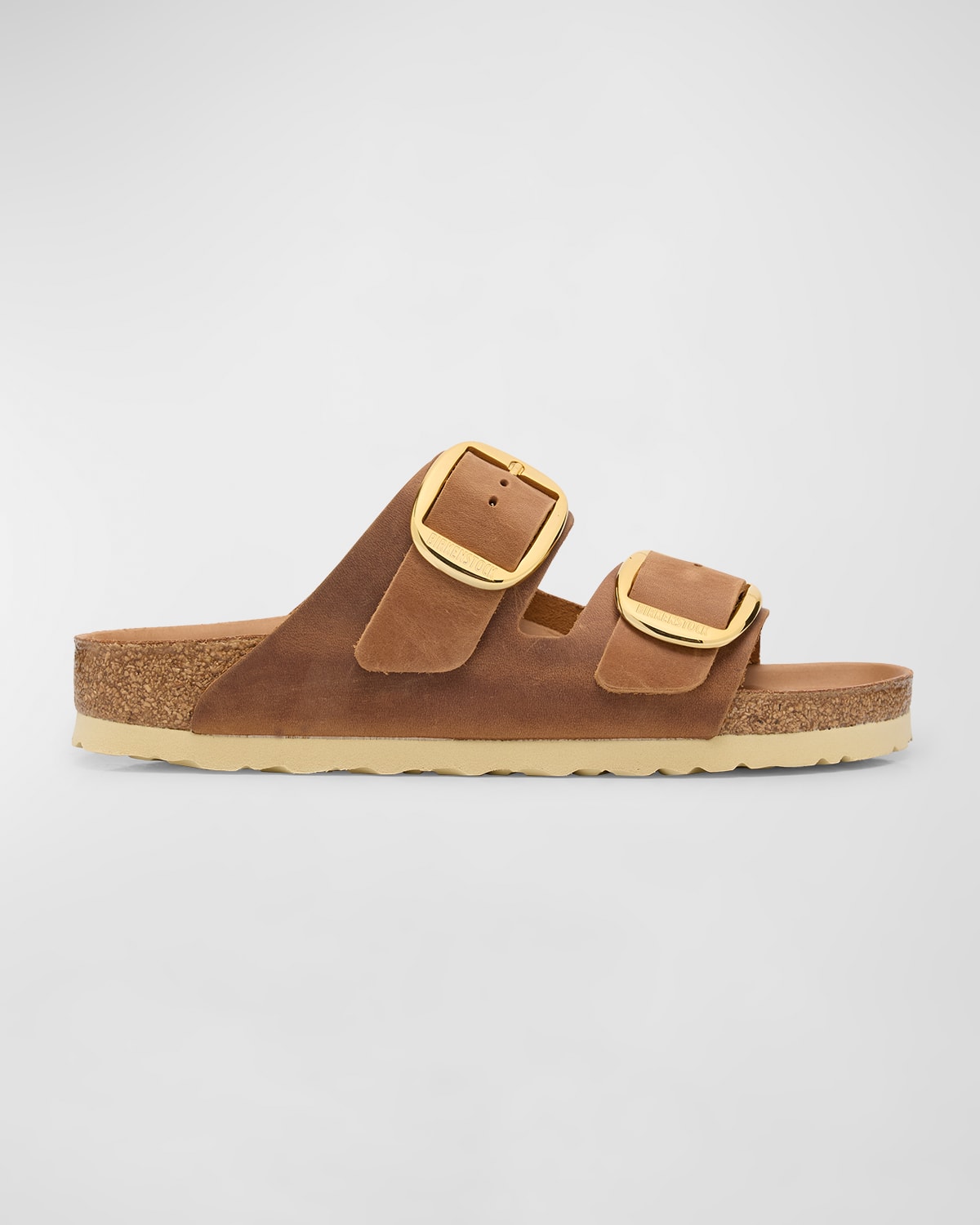 Arizona Leather Dual-Buckle Slide Sandals