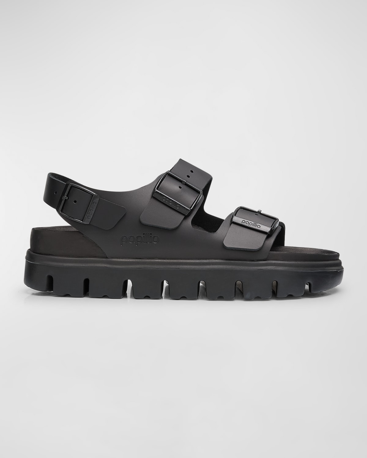 Shop Birkenstock Milano Exquisite Leather Chunky Slingback Sandals In Black