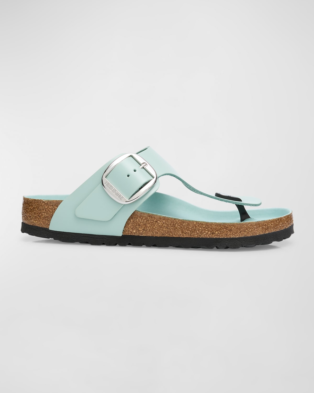 BIRKENSTOCK GIZEH LEATHER BUCKLE THONG SANDALS