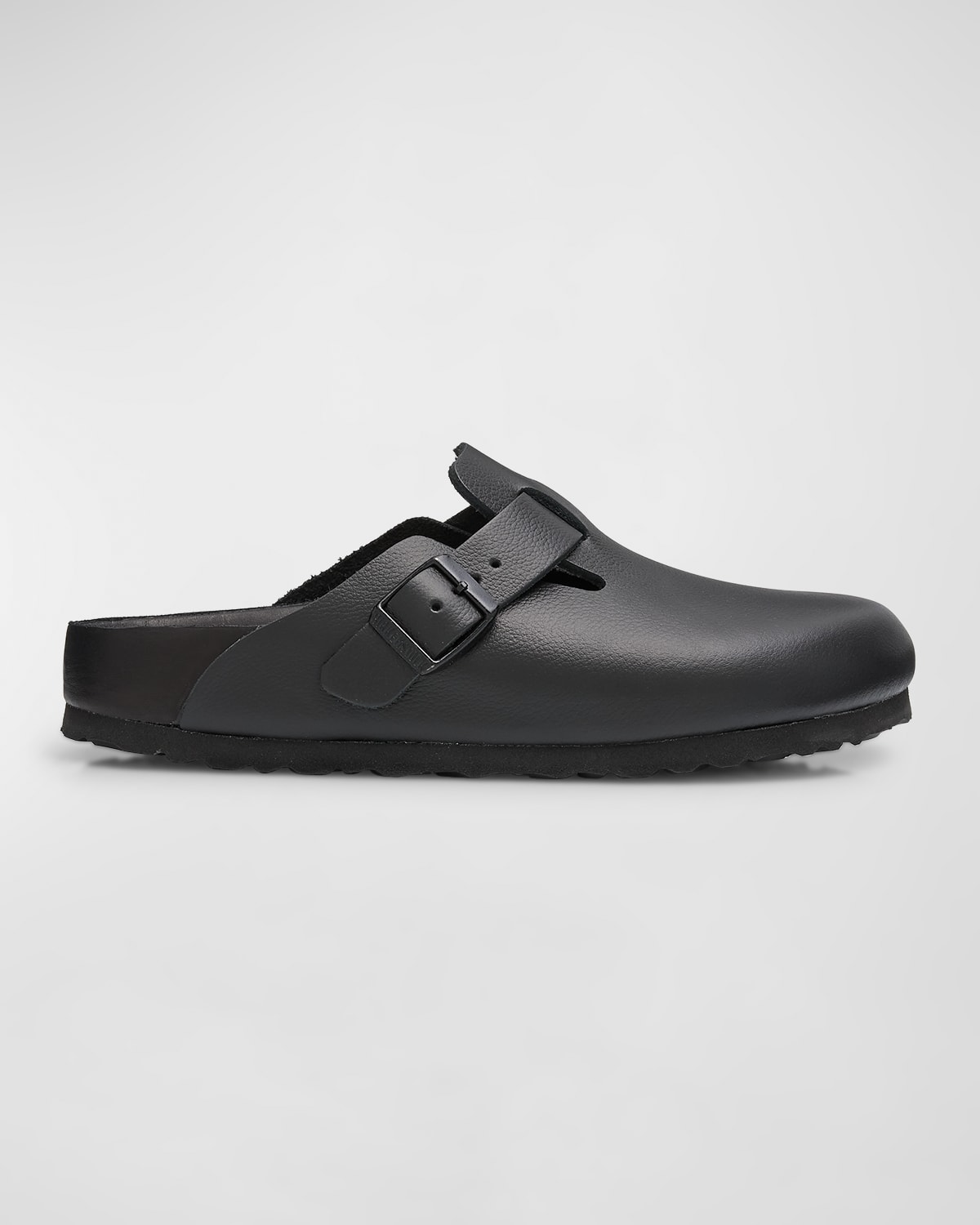 Birkenstock Boston Vegan Birkibuc Slip On Clog In Black In Black