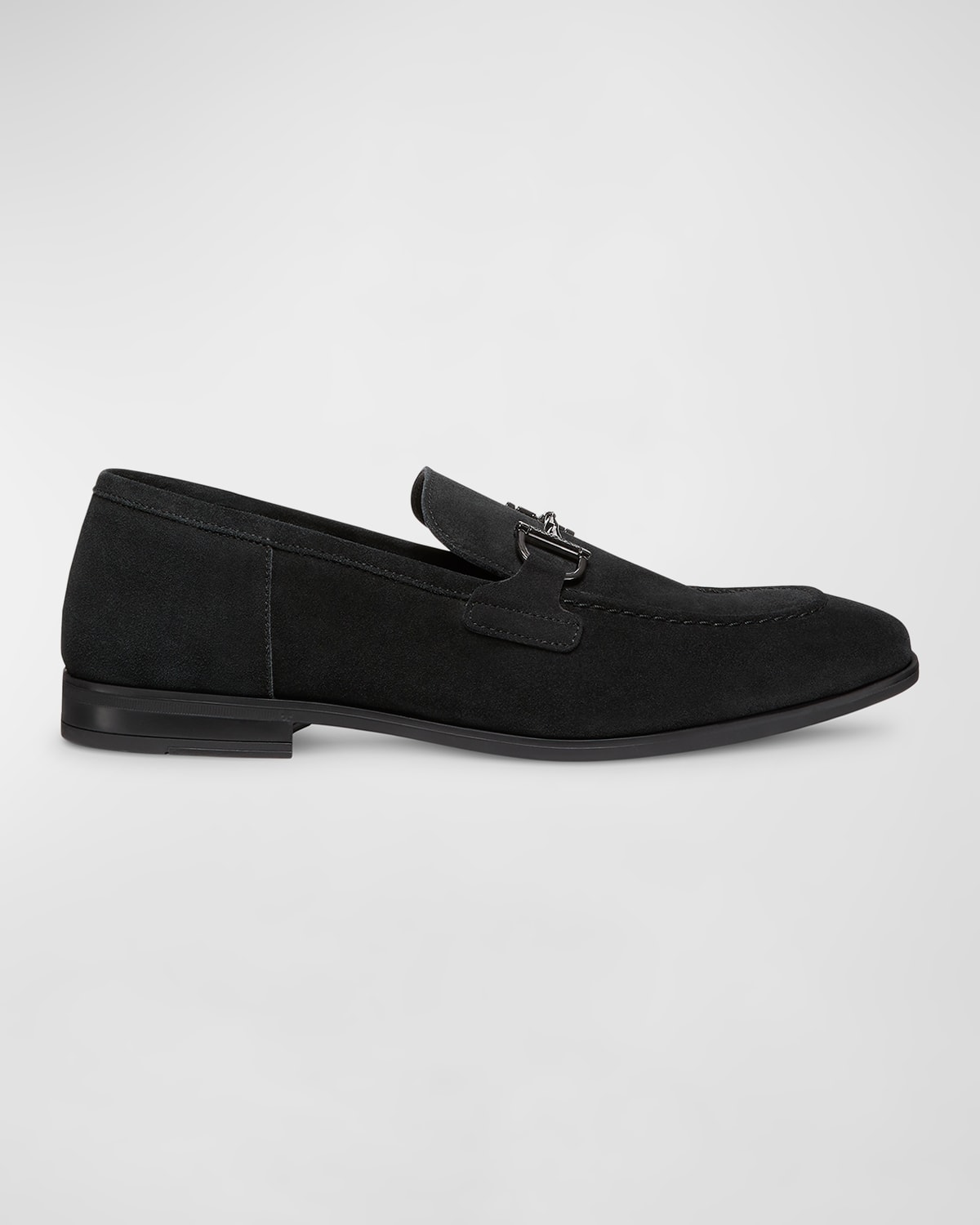 Weitzman Men's Simon Leather Twist Bit Loafers In Black