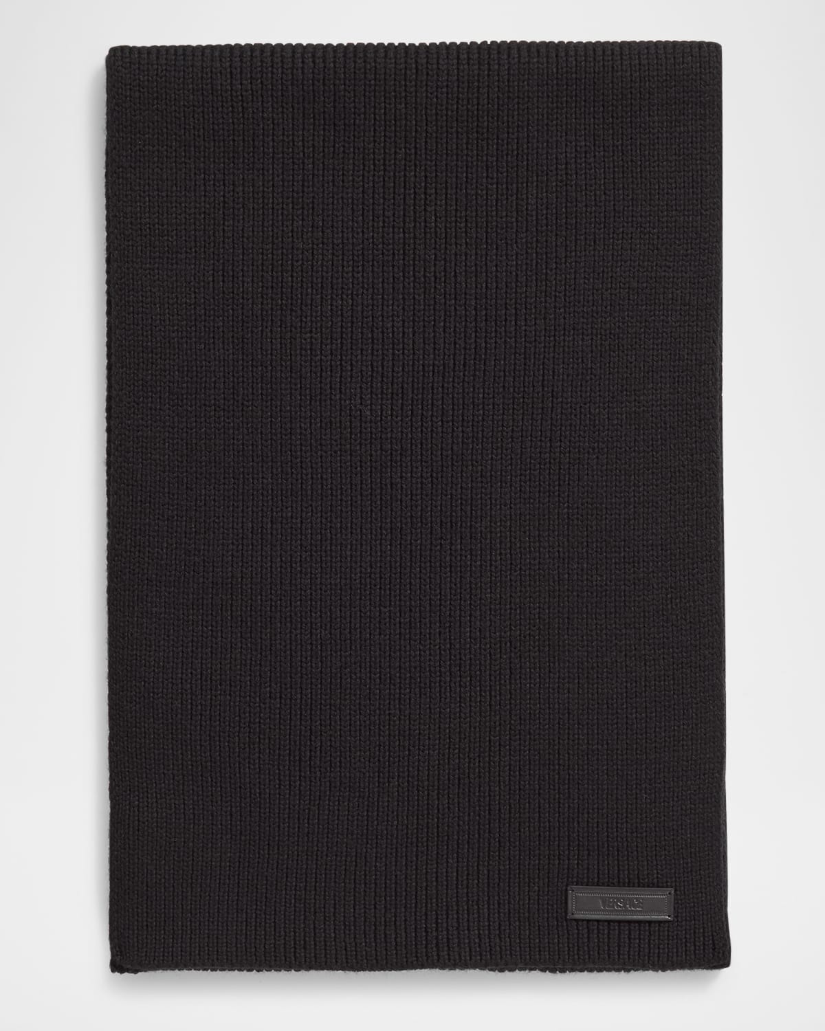 Versace Men's Wool Rib-knit Scarf In Black