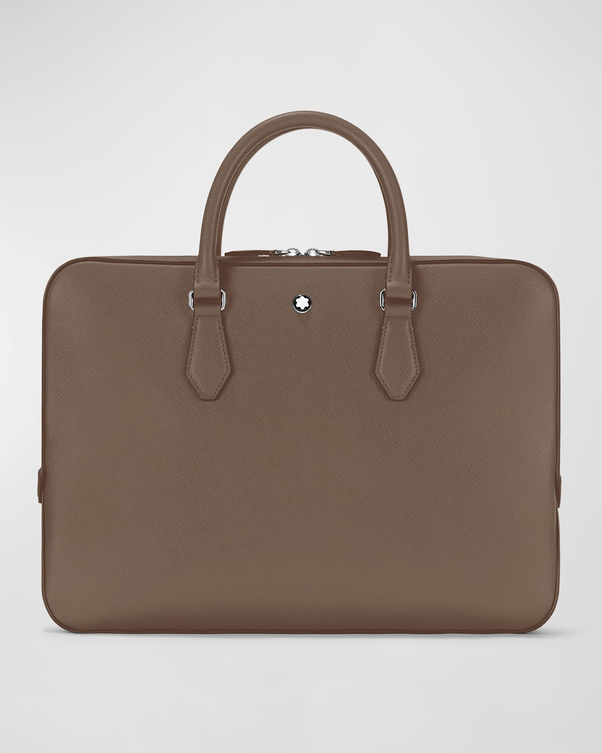 Shop Montblanc Men's Sartorial Thin Leather Briefcase In Brown