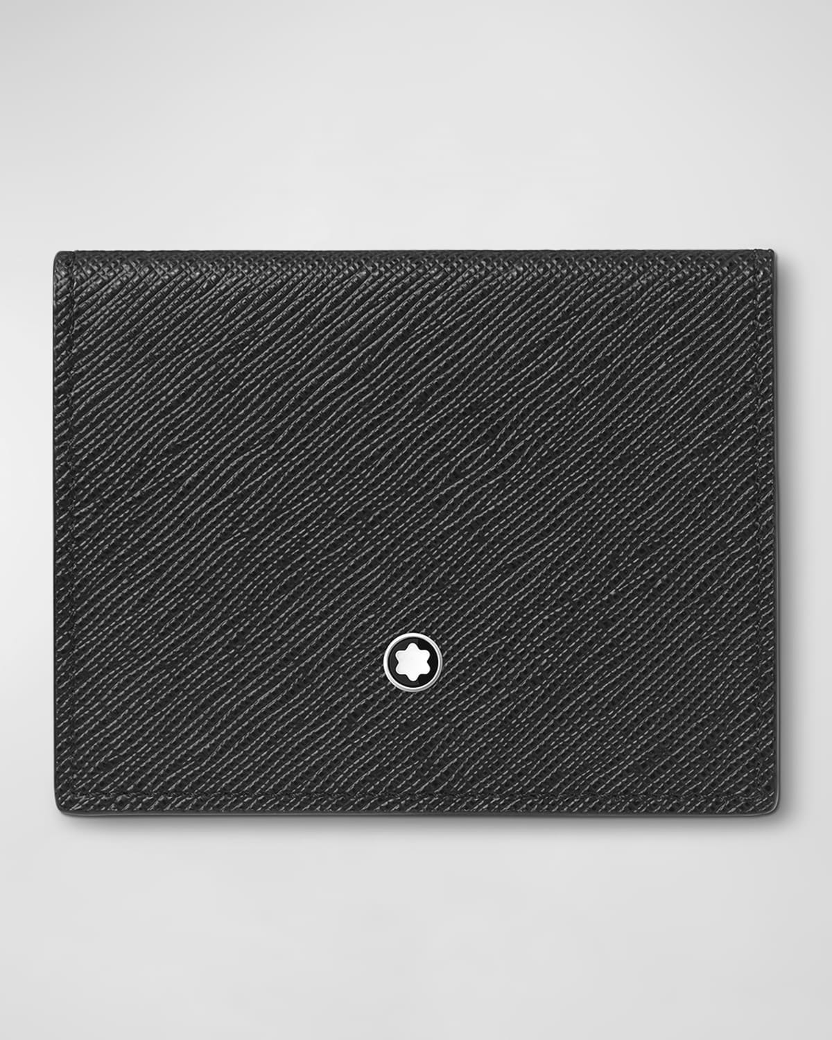 Shop Montblanc Men's Sartorial Saffiano Leather Trio Card Holder In Black