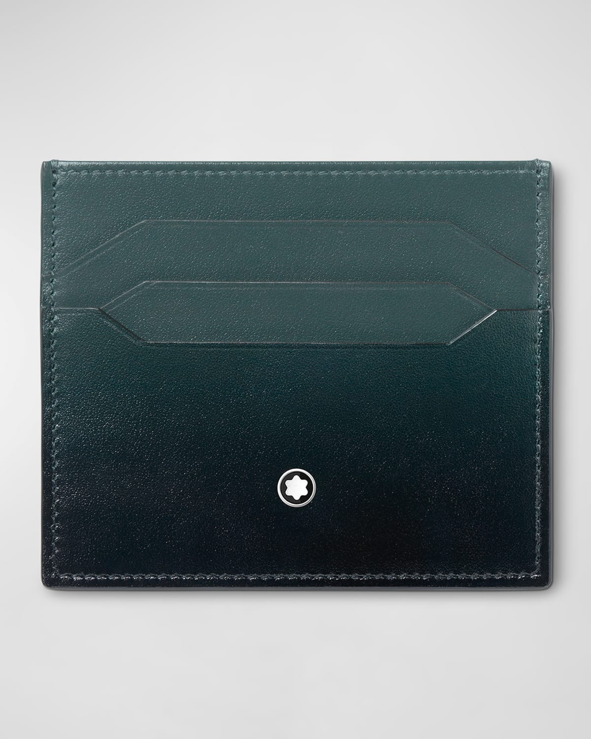 Shop Montblanc Men's Meisterstuck Sfumato Leather Card Holder In Green