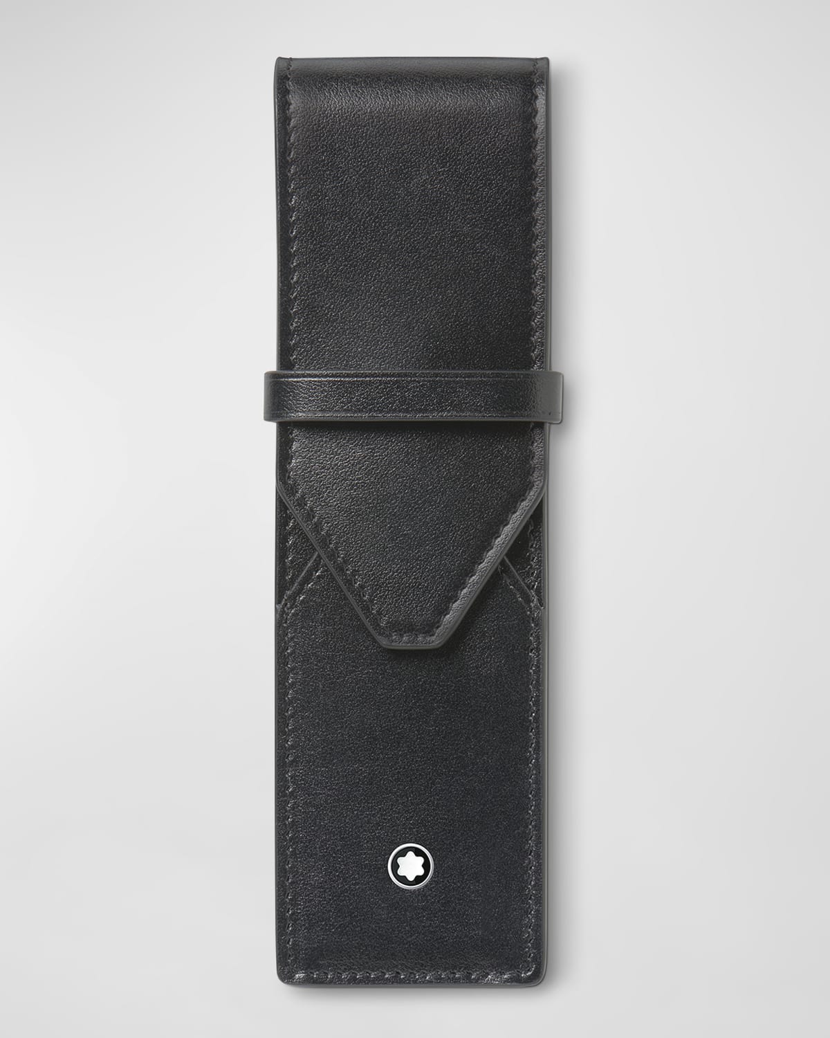 Shop Montblanc Men's Meisterstuck Leather 2-pen Pouch In Black