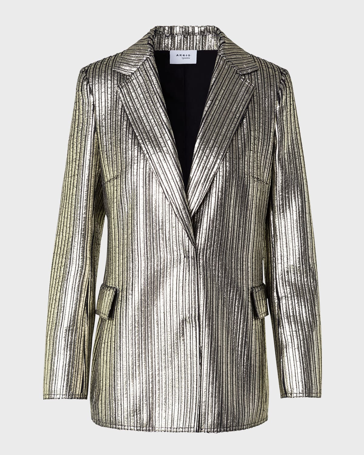 Akris Punto Gold Laminated Corduroy Blazer Jacket In Gold