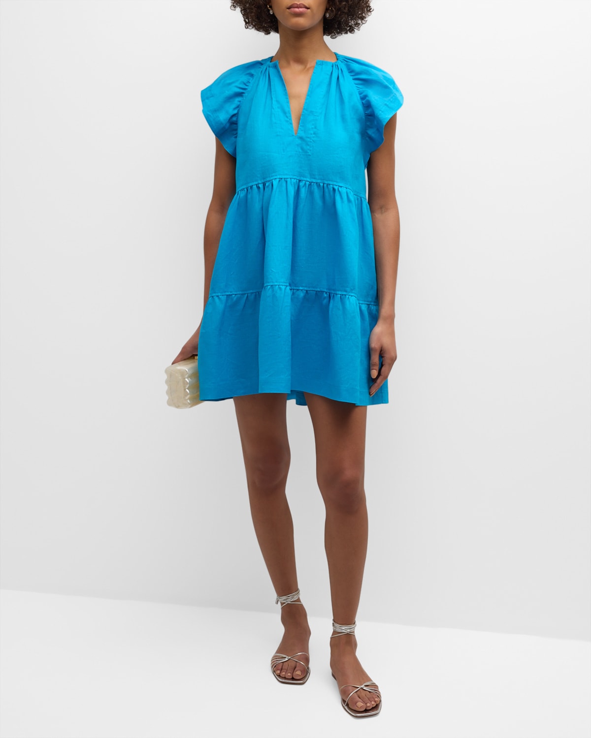 Kara Tiered Linen Mini Dress