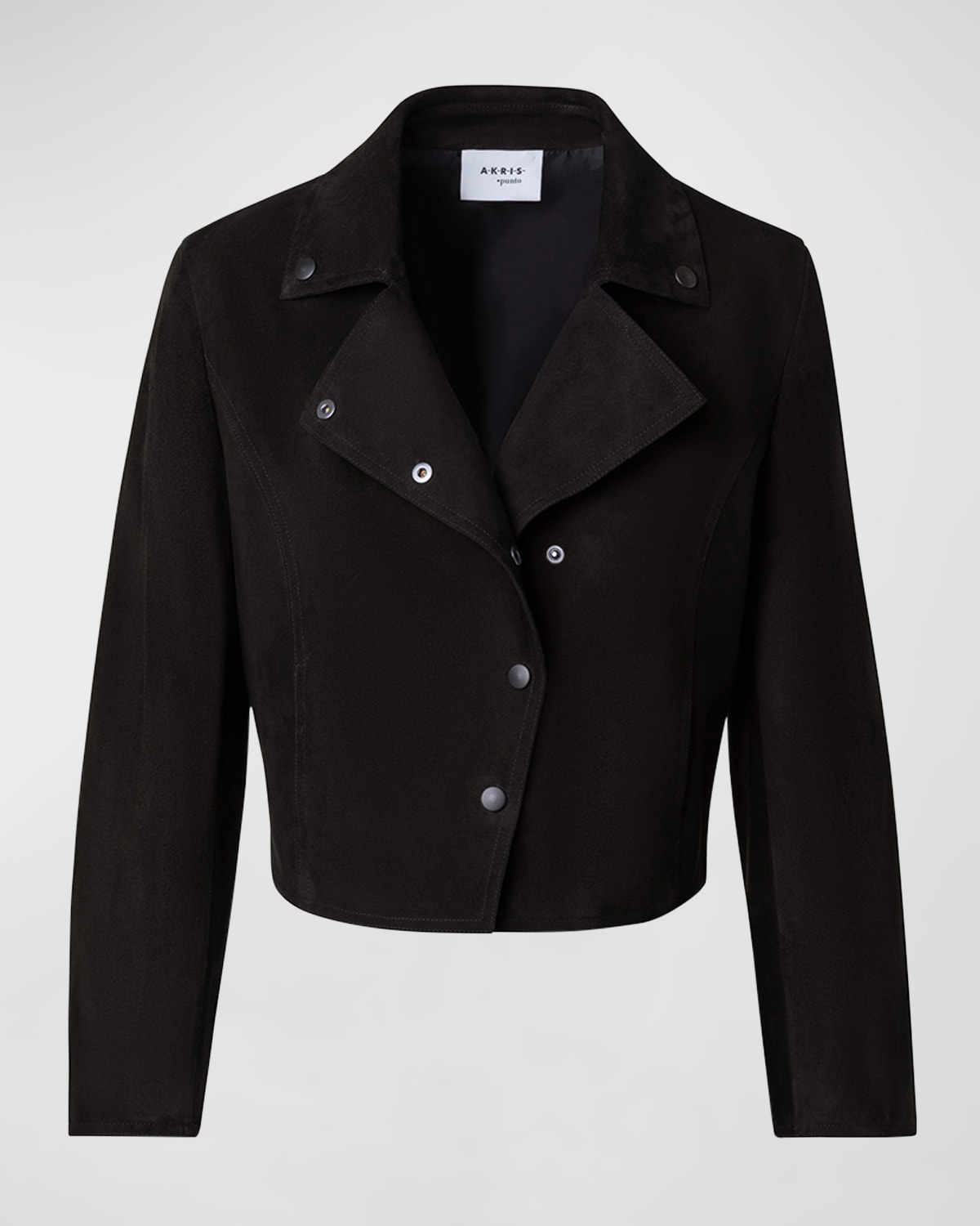 Akris Punto Suede Leather Short Jacket In Black