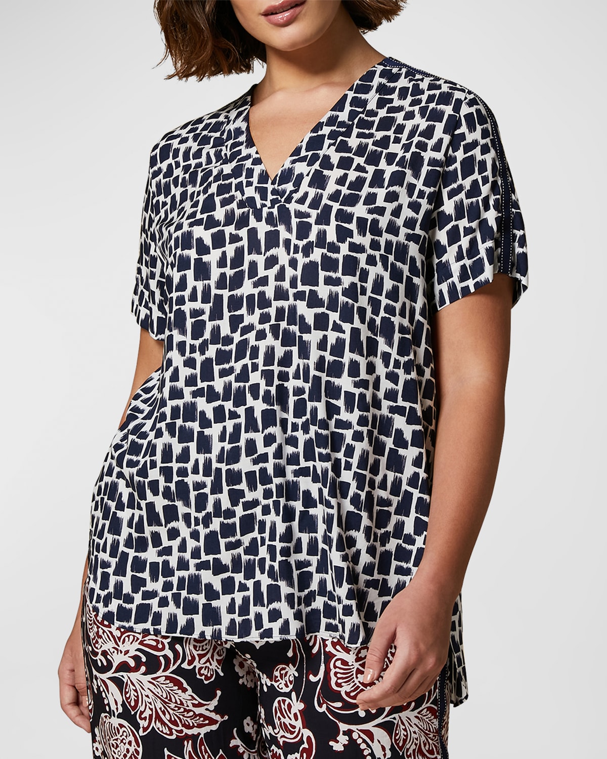 Shop Marina Rinaldi Plus Size Prisma Brushstroke-print Shirt In White