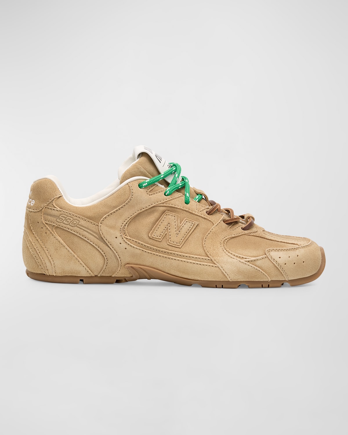 Miu Miu X New Balance Tonal Suede Double Lace Sneakers In Sand
