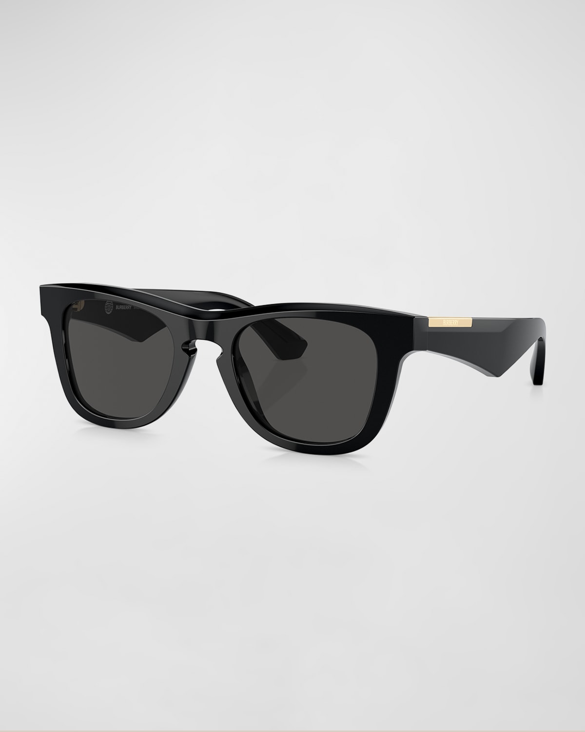 Shop Burberry Men's Be4426f Acetate Square Sunglasses In Black
