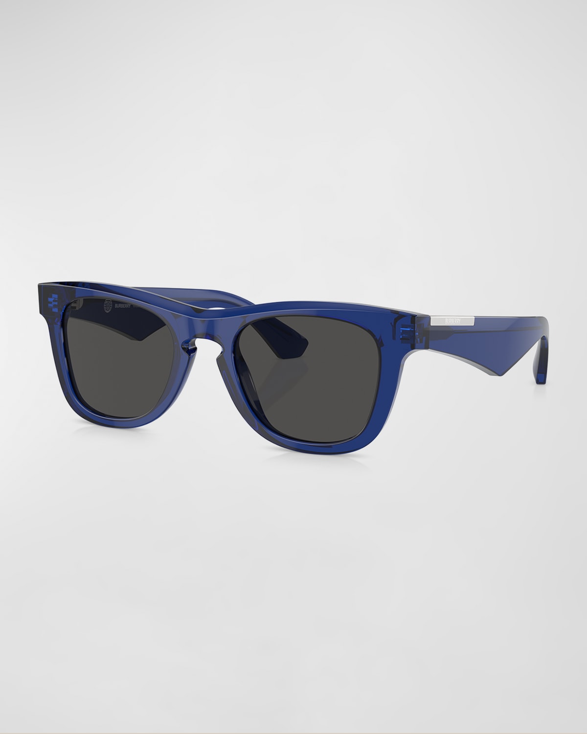 Shop Burberry Men's Be4426f Acetate Square Sunglasses In Blue