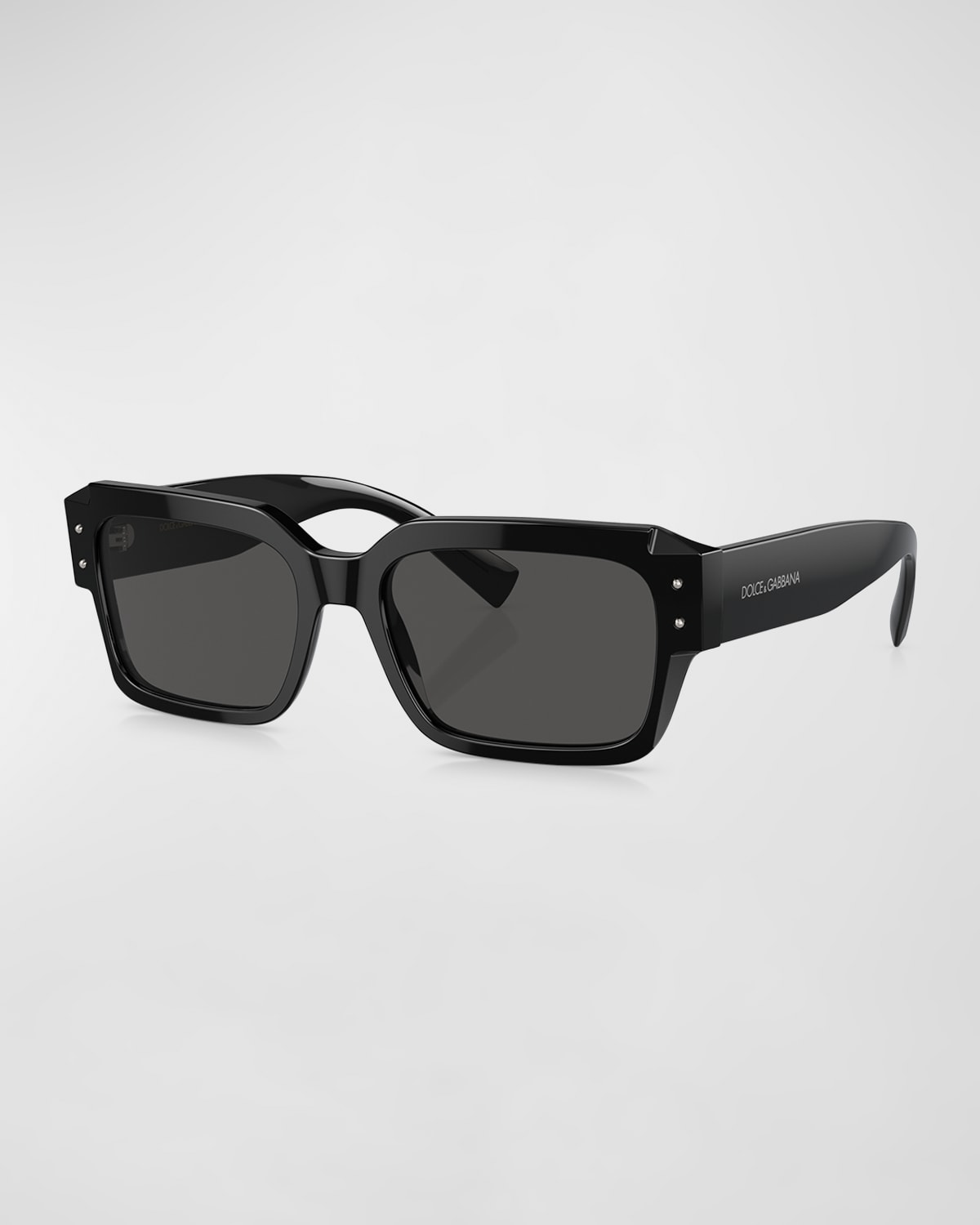 Shop Dolce & Gabbana Men's Dg4460 Acetate Rectangle Sunglasses In Black