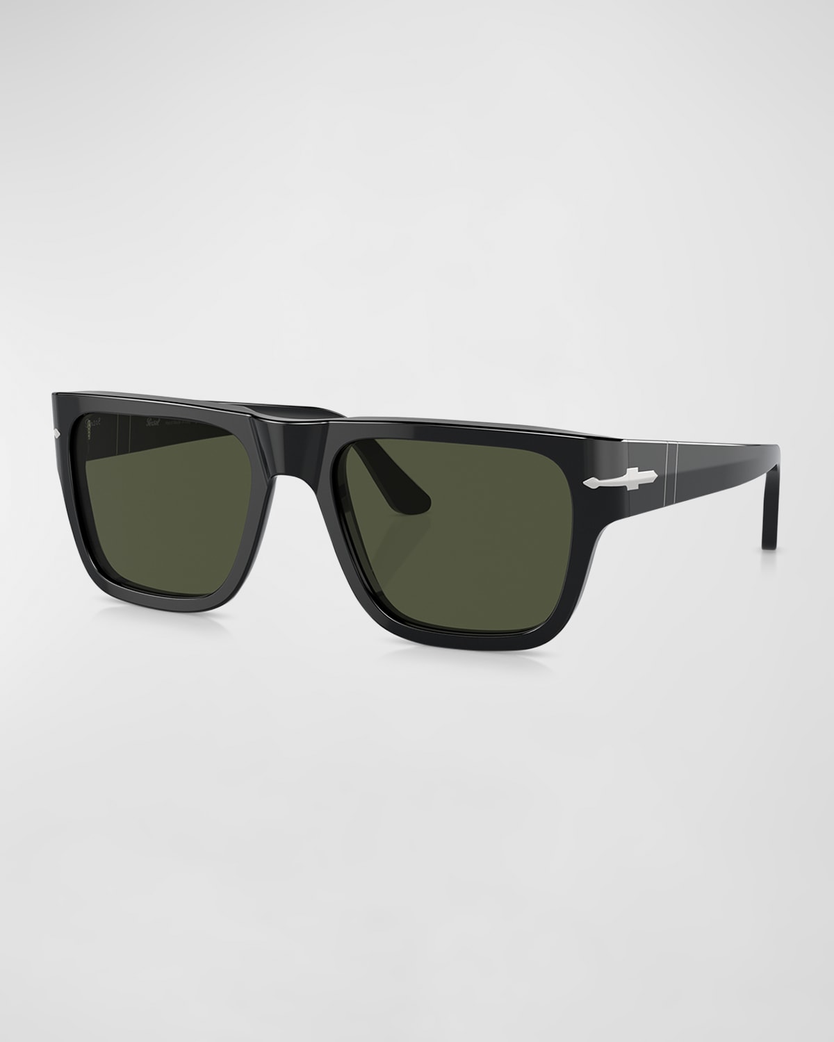 Persol Men's Acetate Square Sunglasses In Black