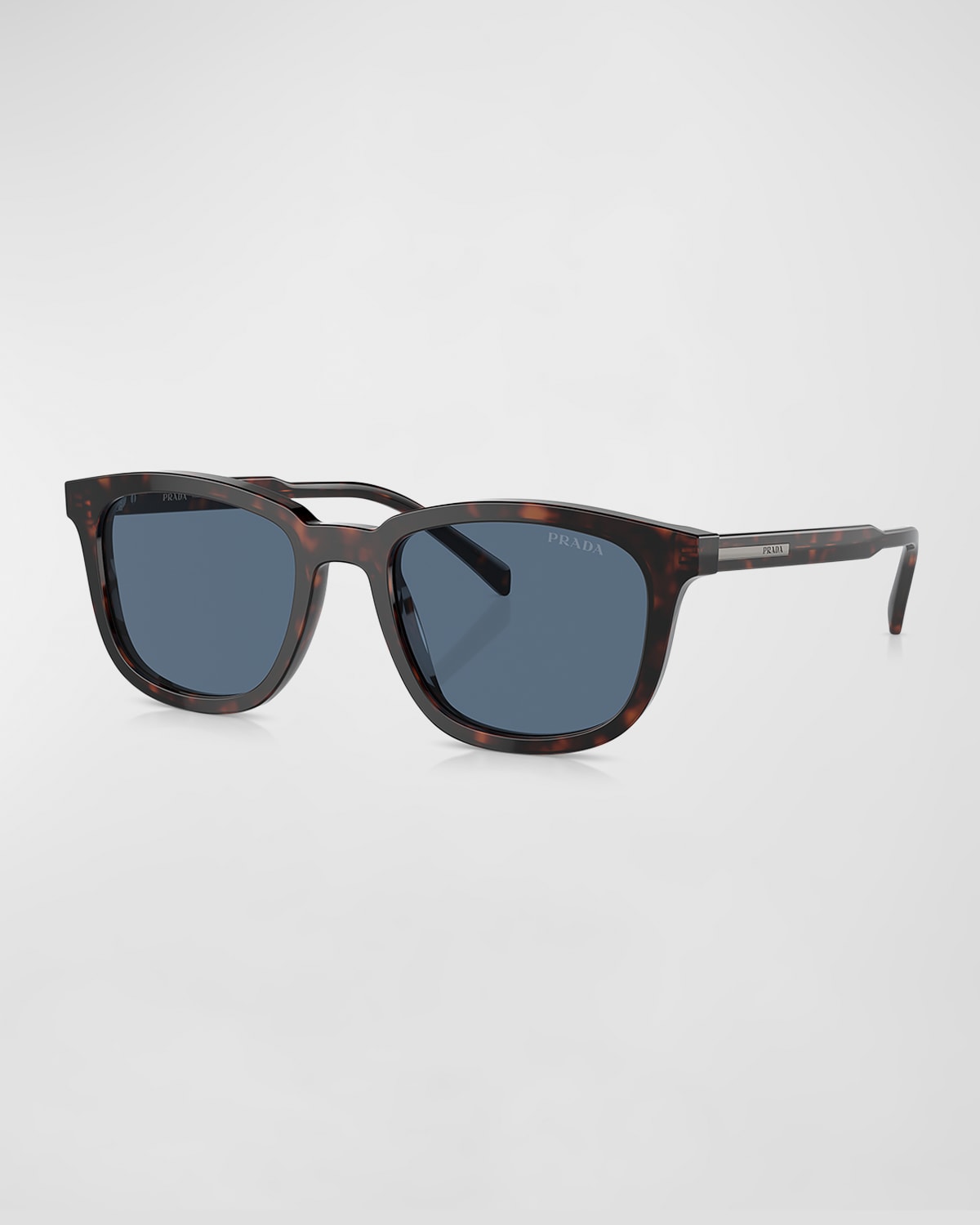 Shop Prada Men's Acetate And Plastic Square Sunglasses In Dark Blue