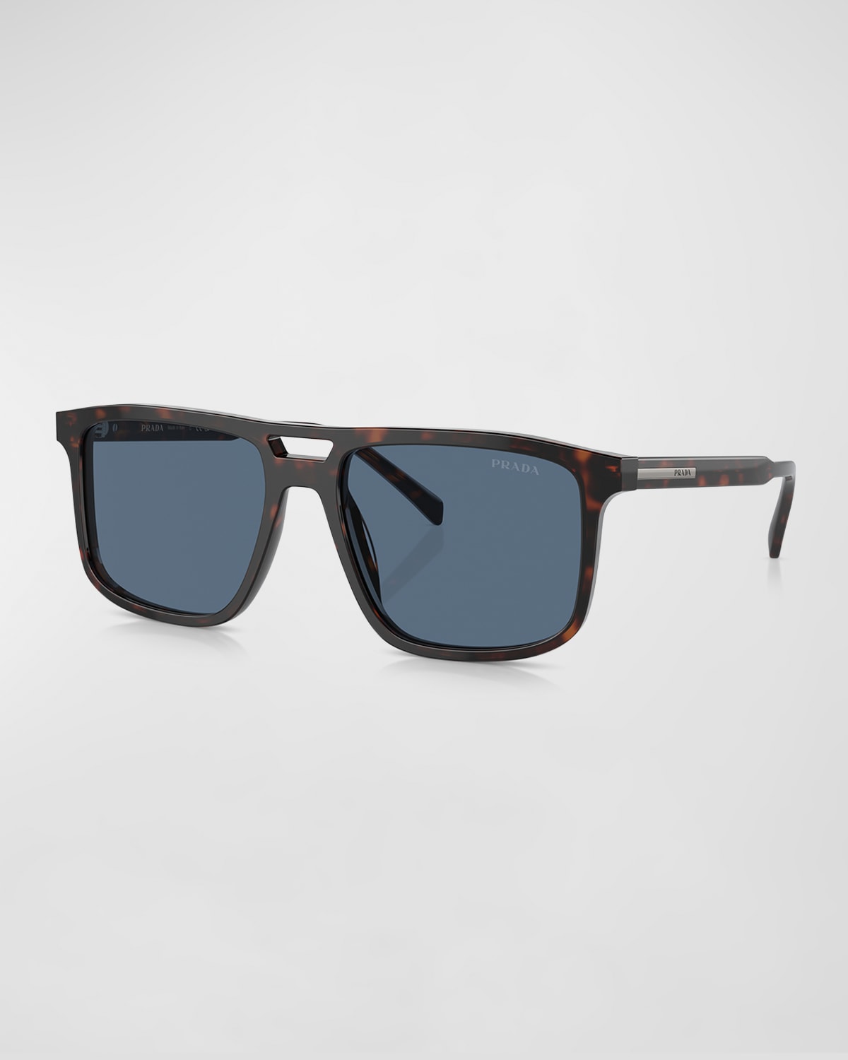 Shop Prada Men's Acetate Square Sunglasses In Dark Blue