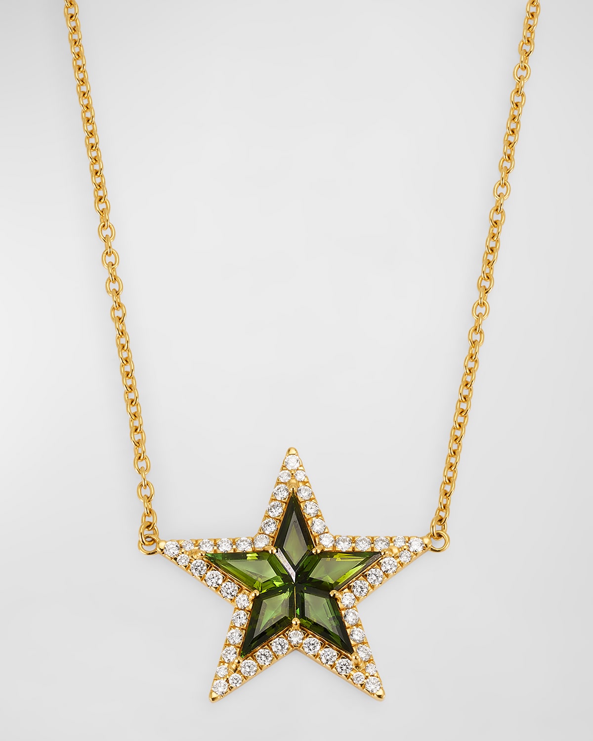 Buddha Mama 18k Yellow Gold Kite Tourmaline Star Necklace