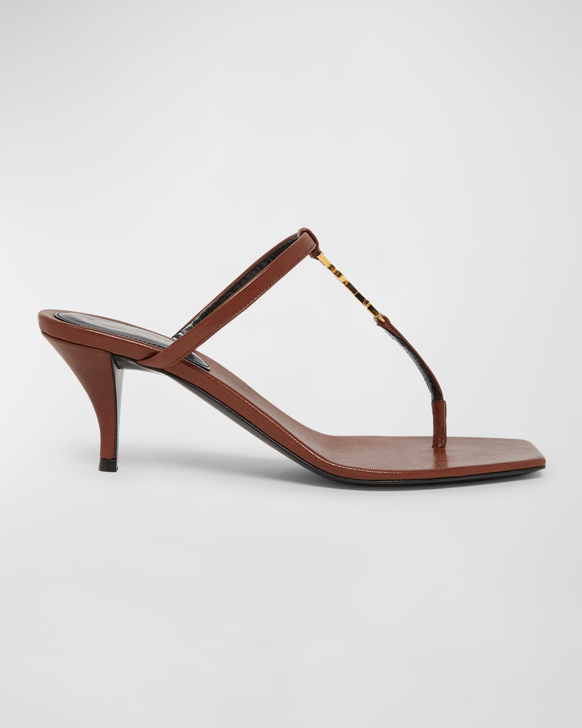 Cassandra Leather YSL Thong Mule Sandals