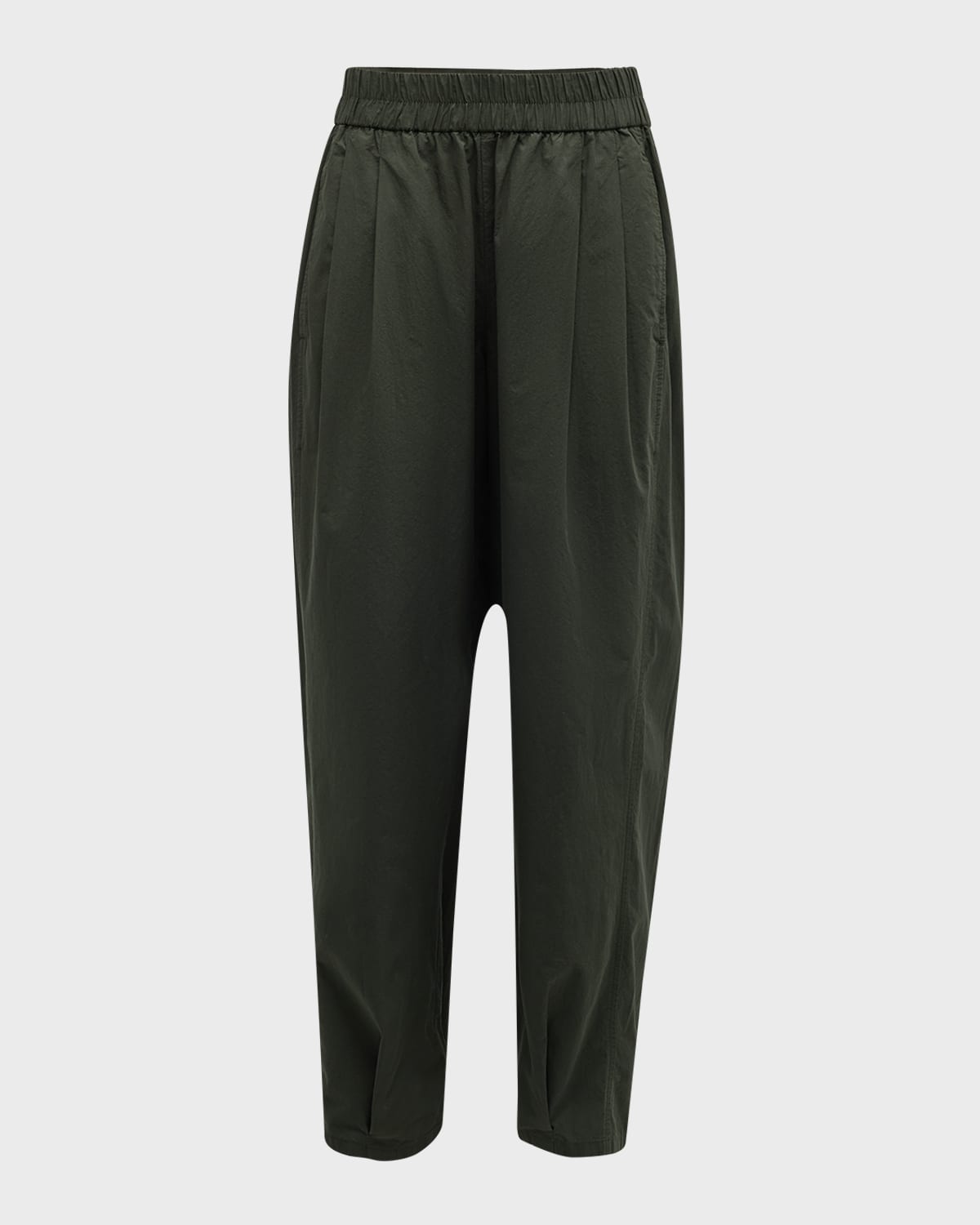 EILEEN FISHER PLEATED ORGANIC COTTON POPLIN LANTERN PANTS 