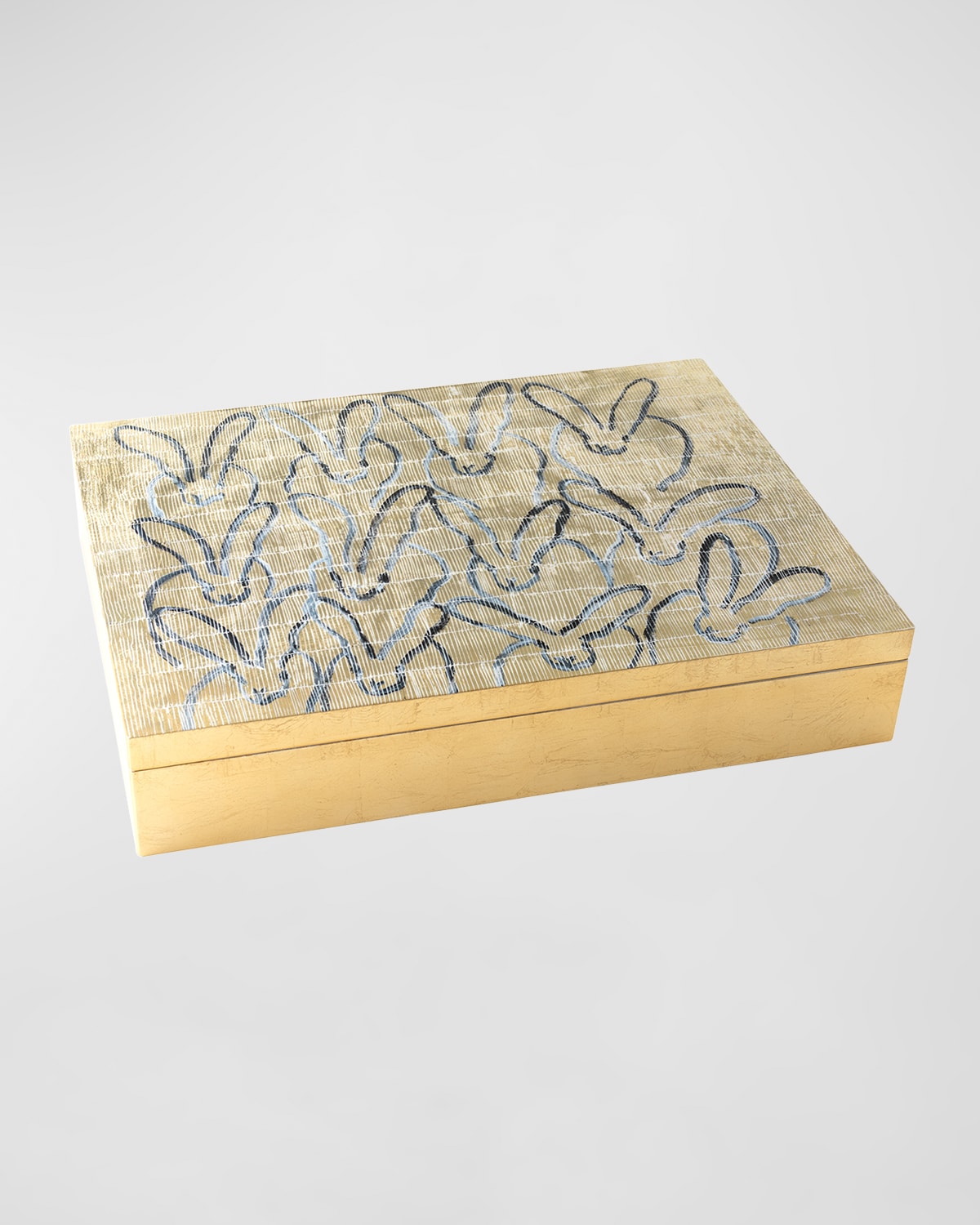 Hunt Slonem The Countess Gold Leaf & Lacquer Large Box In Gold