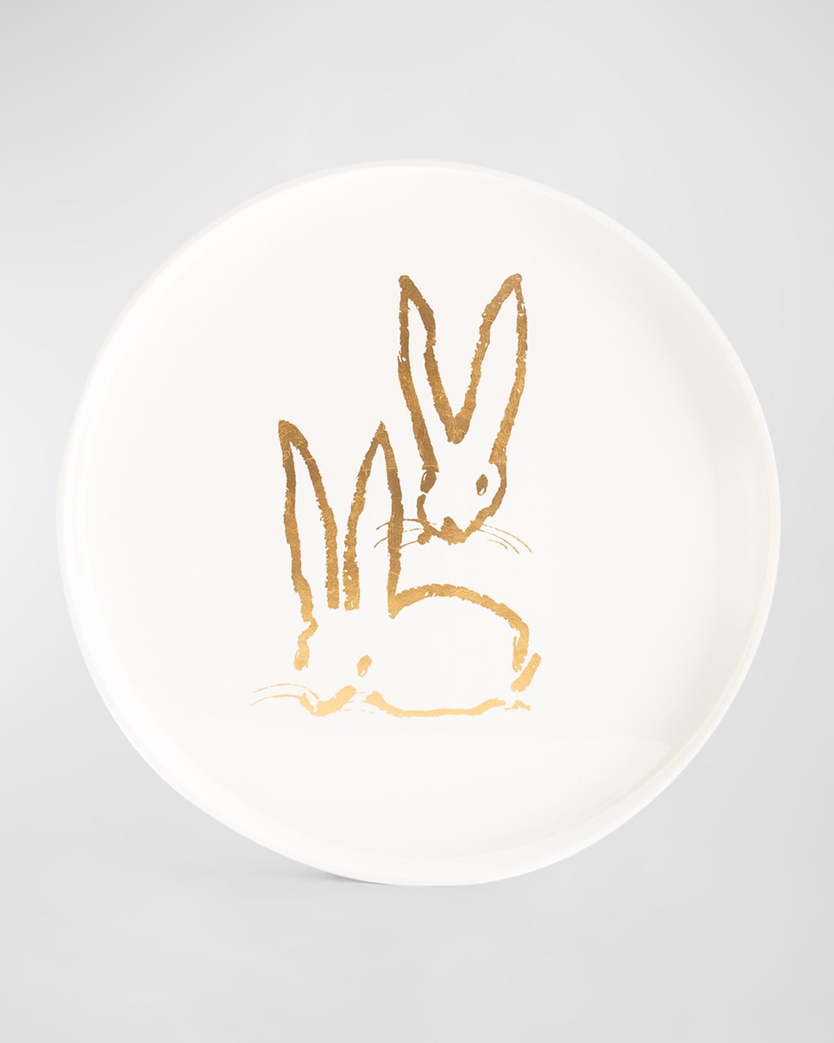 Shop Hunt Slonem Royal Rabbit Gold Leaf And Lacquer Tray, 18" In White