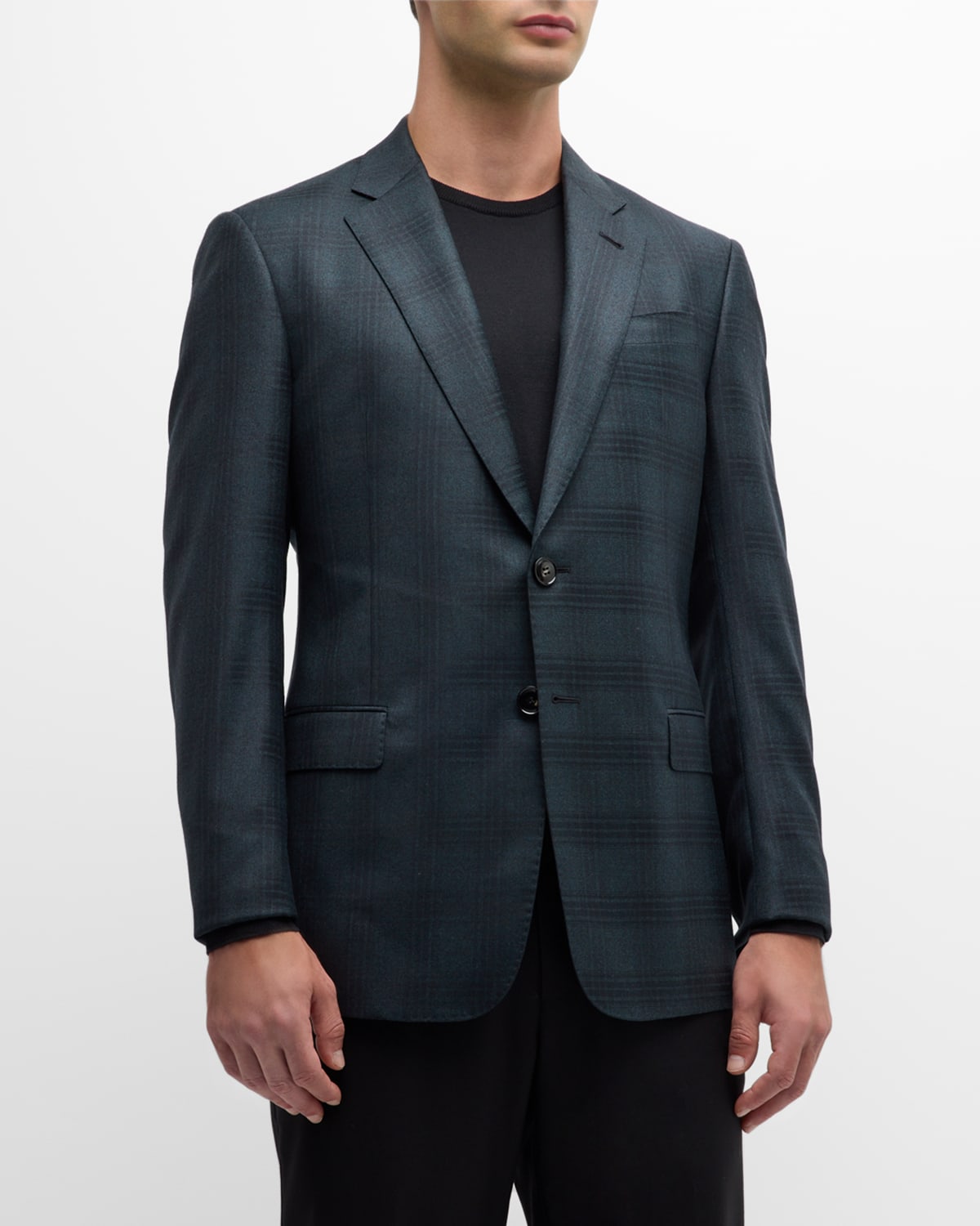 Giorgio Armani Men's Soft Wool-cashmere Sport Coat In Black