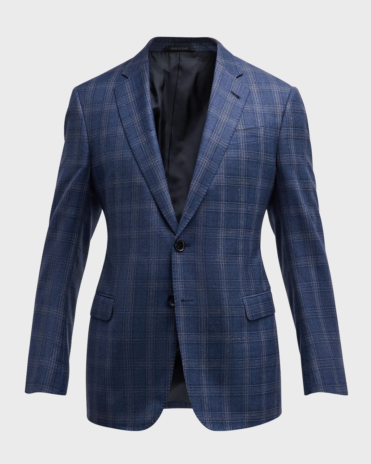 Men's Plaid Wool-Cashmere Sport Coat