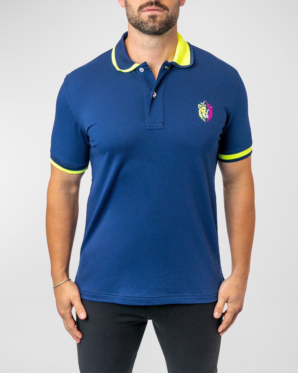 Shop Maceoo Men's Mozart Delhi Polo Shirt In Blue
